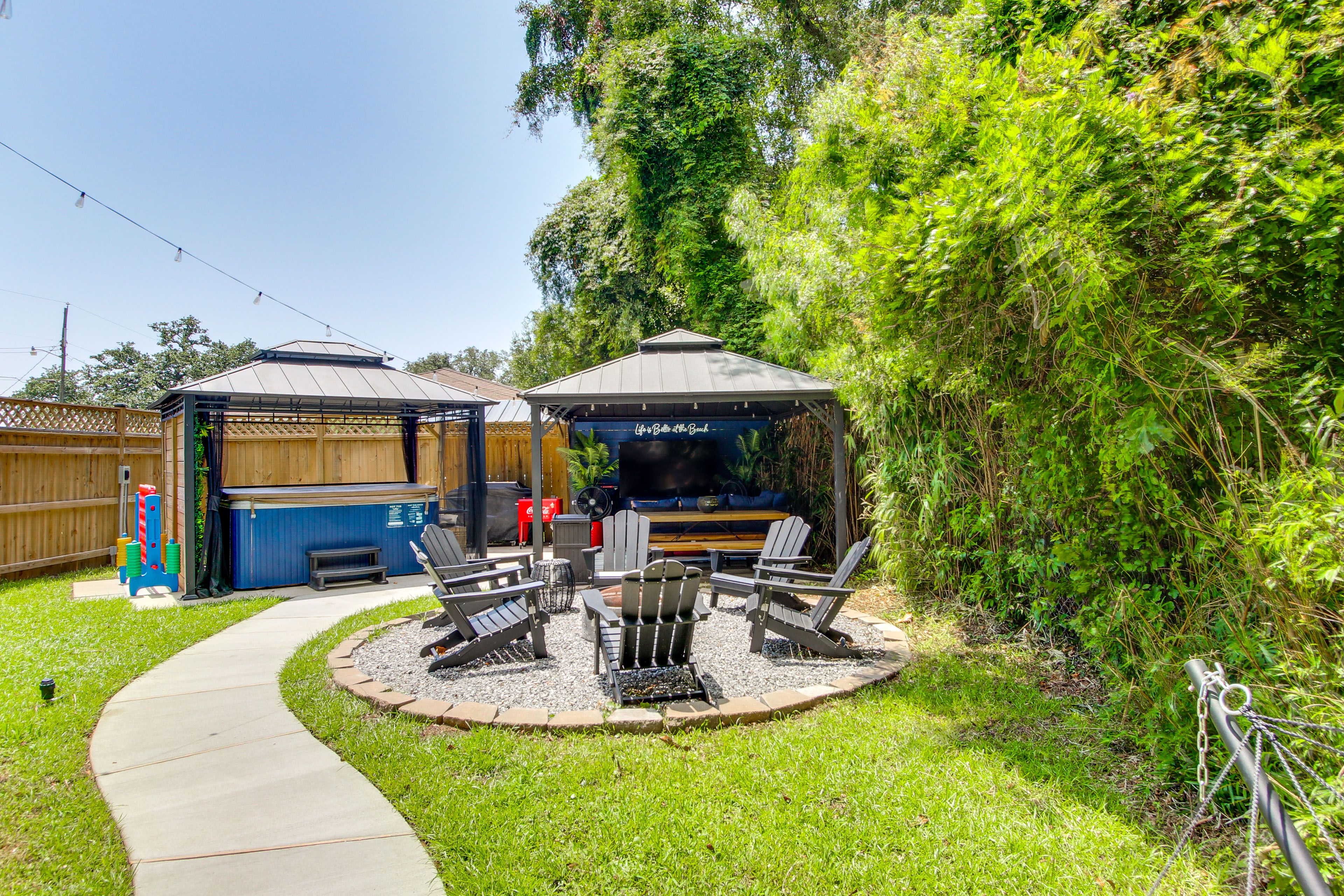 Exterior | 2 Gazebos | Private Hot Tub | Wood-Burning Fire Pit