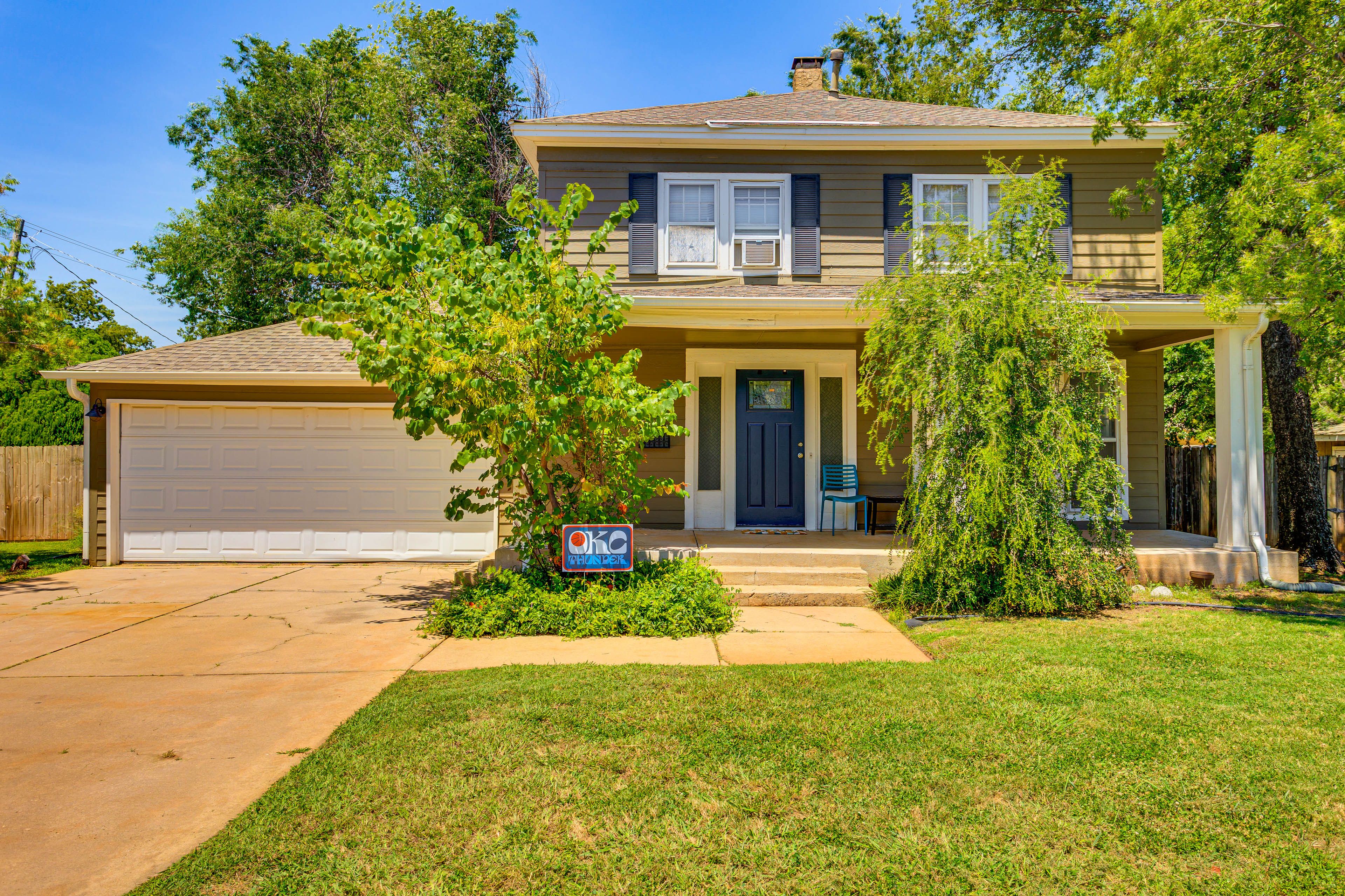 Property Exterior | 2-Story Home | Private Pool | Deck w/ Seating