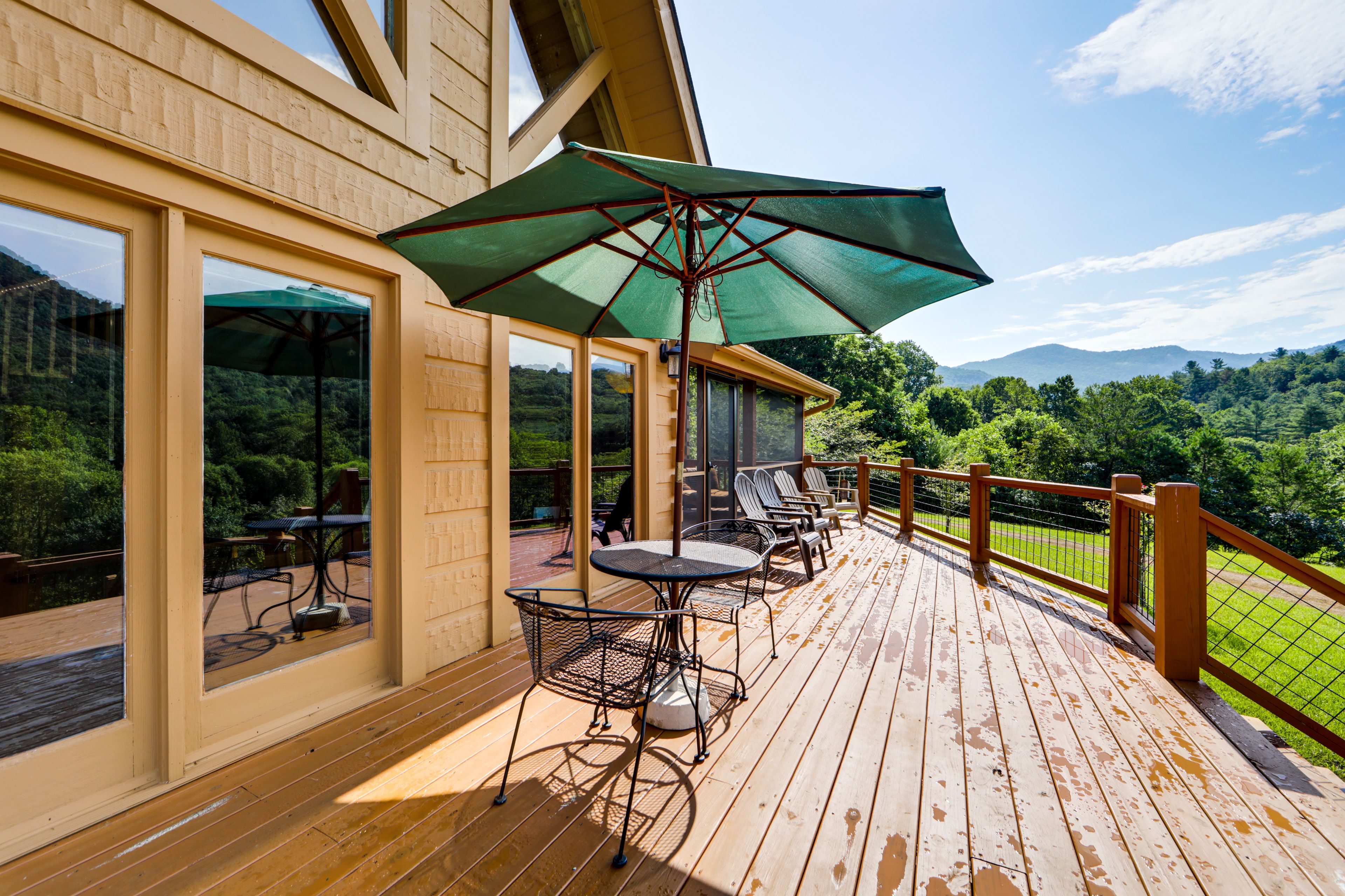 Deck | Dining Area | Mountain Views