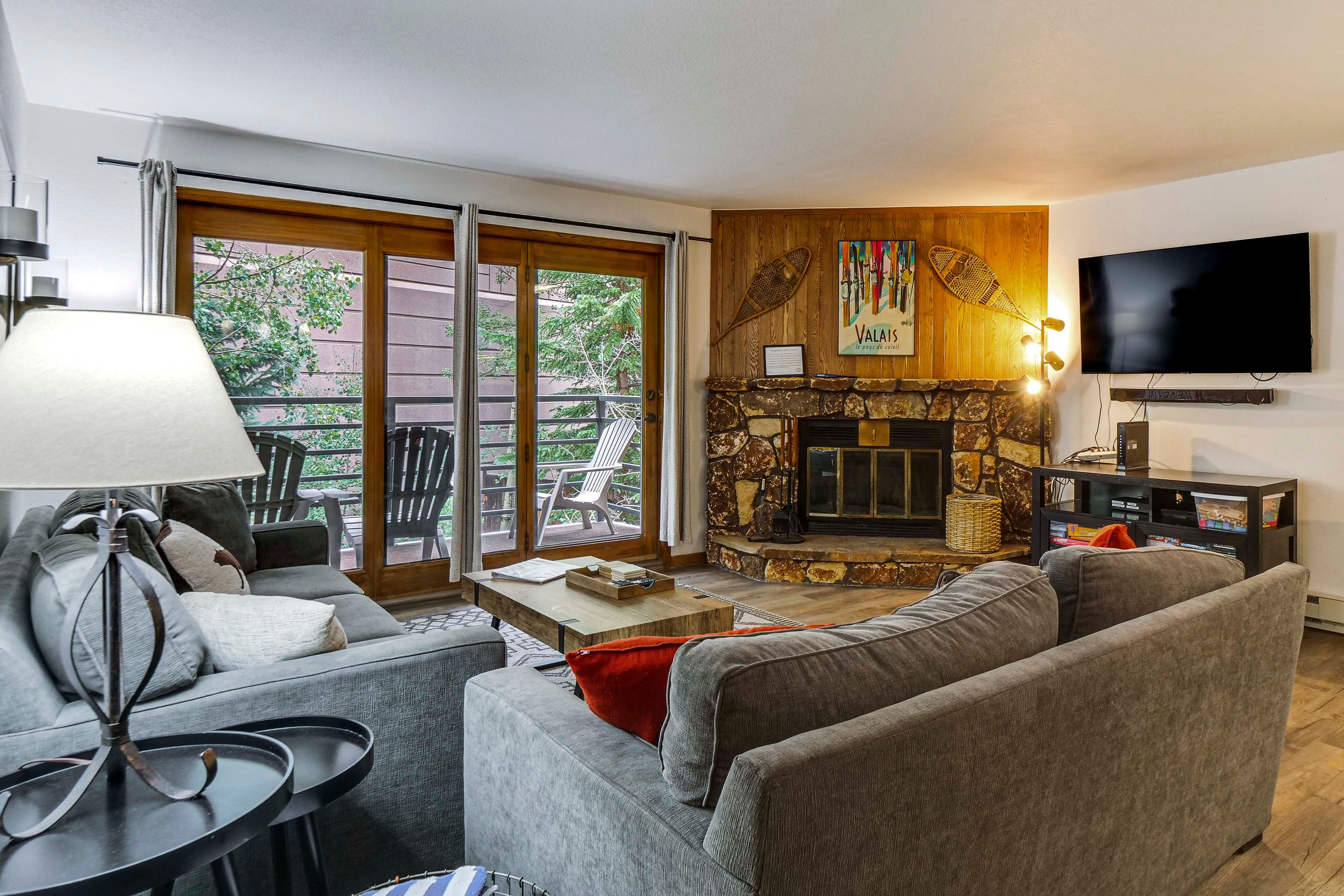 Living Room | Wood-Burning Fireplace