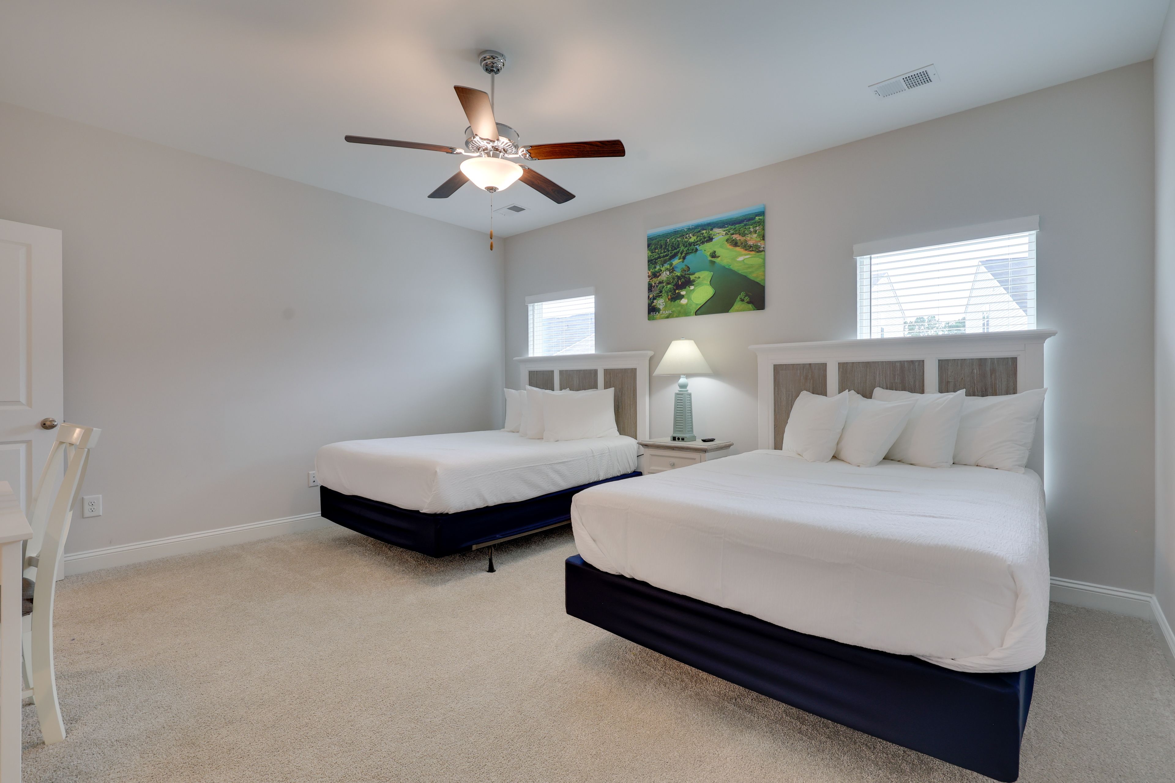 Bedroom 2 (Suite) | 2 Queen Beds | Smart TV | Desk | 1st Floor