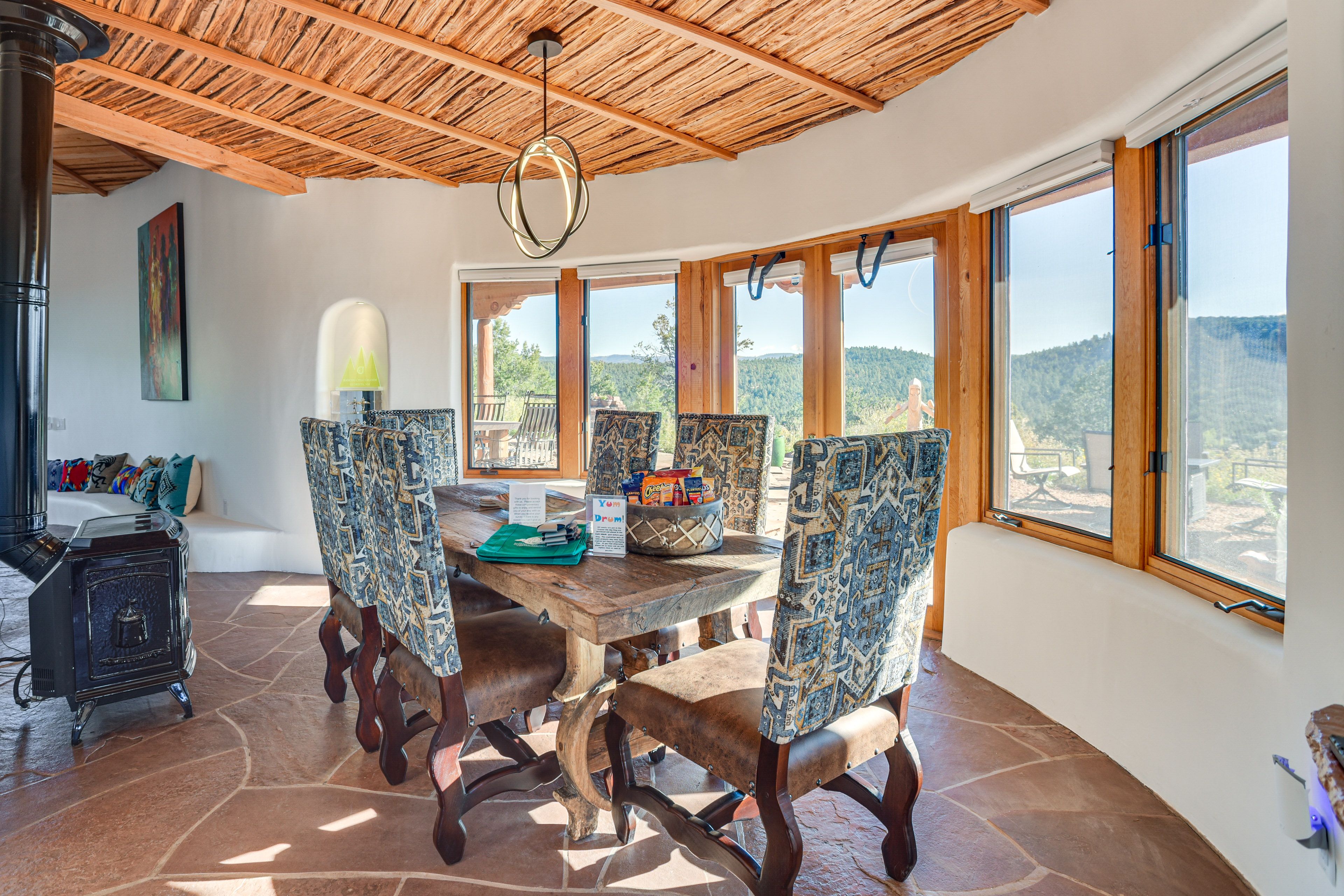 Dining Area | 1st Floor | Dishware & Flatware | Wood-Burning Stove