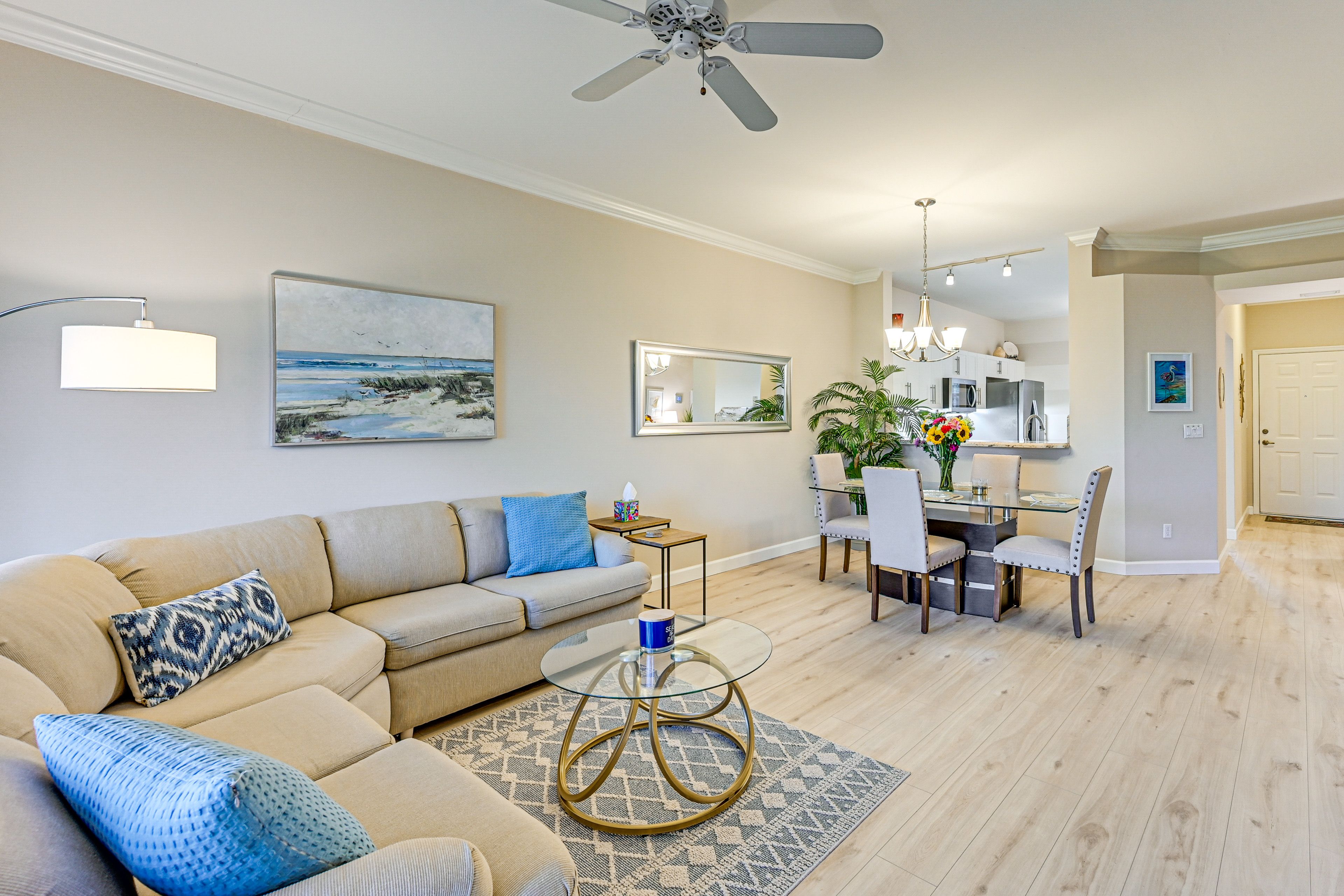 Living Room | Single-Story Unit | 1st-Floor Condo | Free WiFi