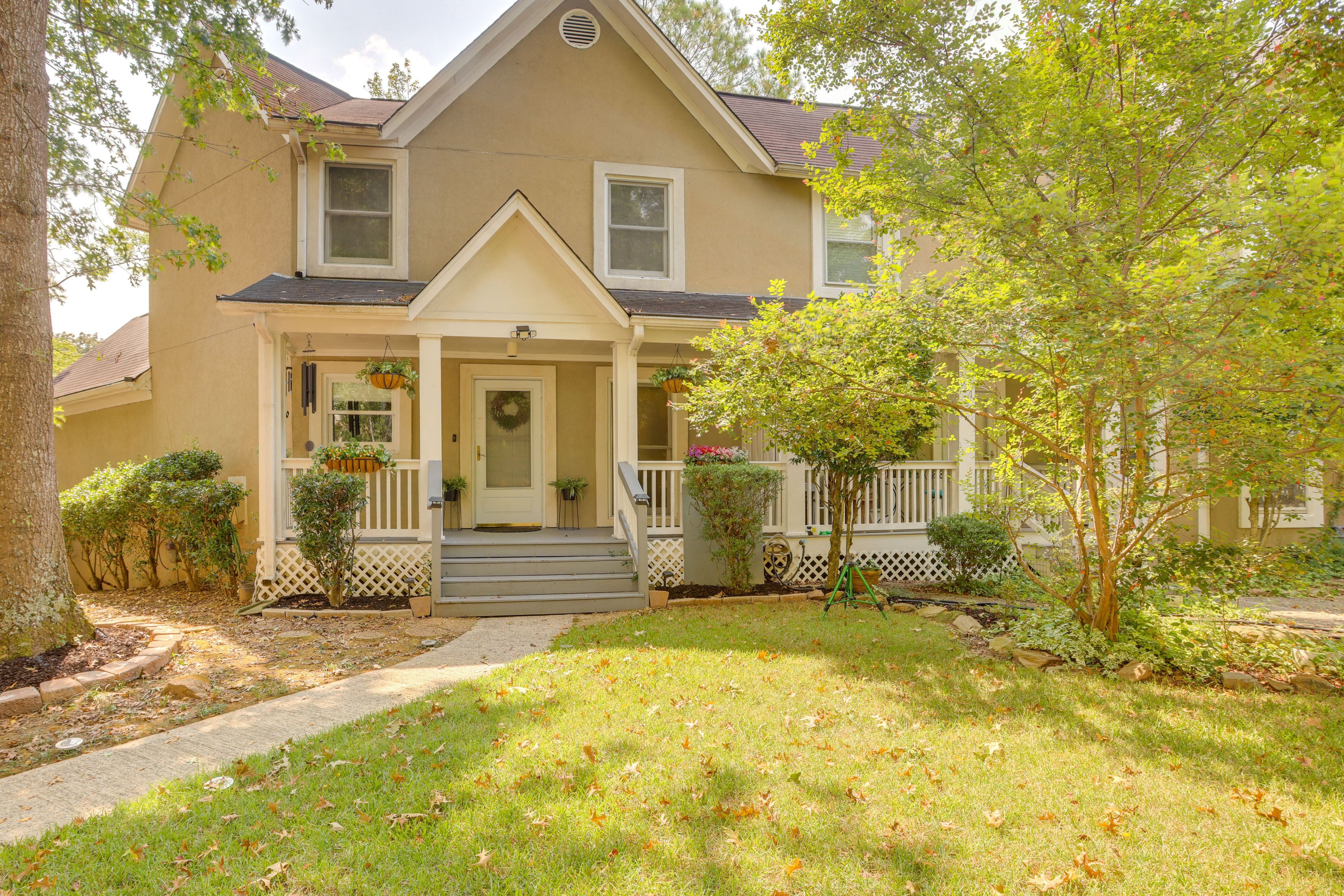 Property Exterior | 3-Story Townhome | Furnished Deck | Gas Grill