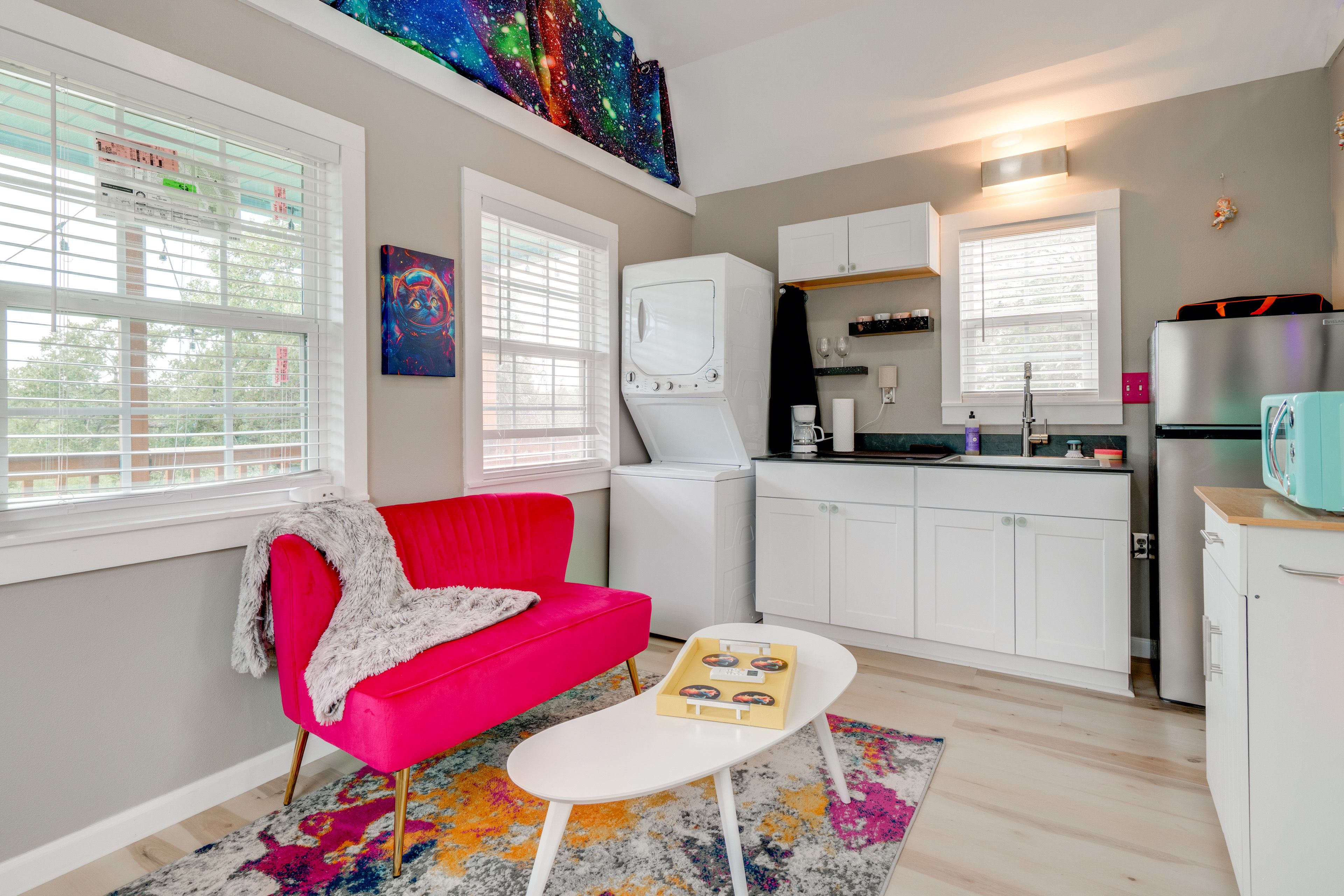 Kitchenette | 1st Floor | Drip Coffee Maker | Microwave | Washer & Dryer