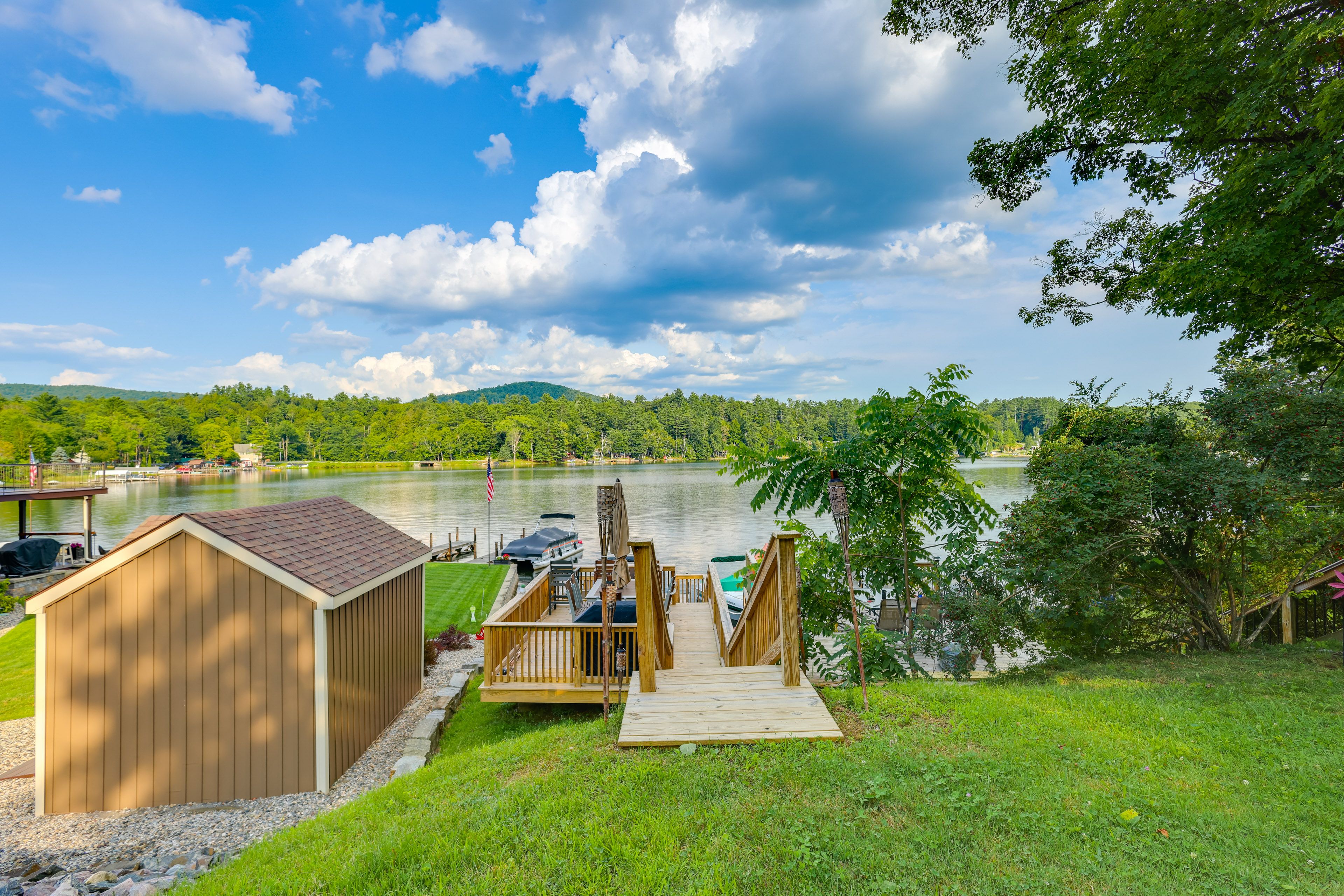 2-Tier Waterfront Deck (Across the Street) | Gas Grill | Dining Area
