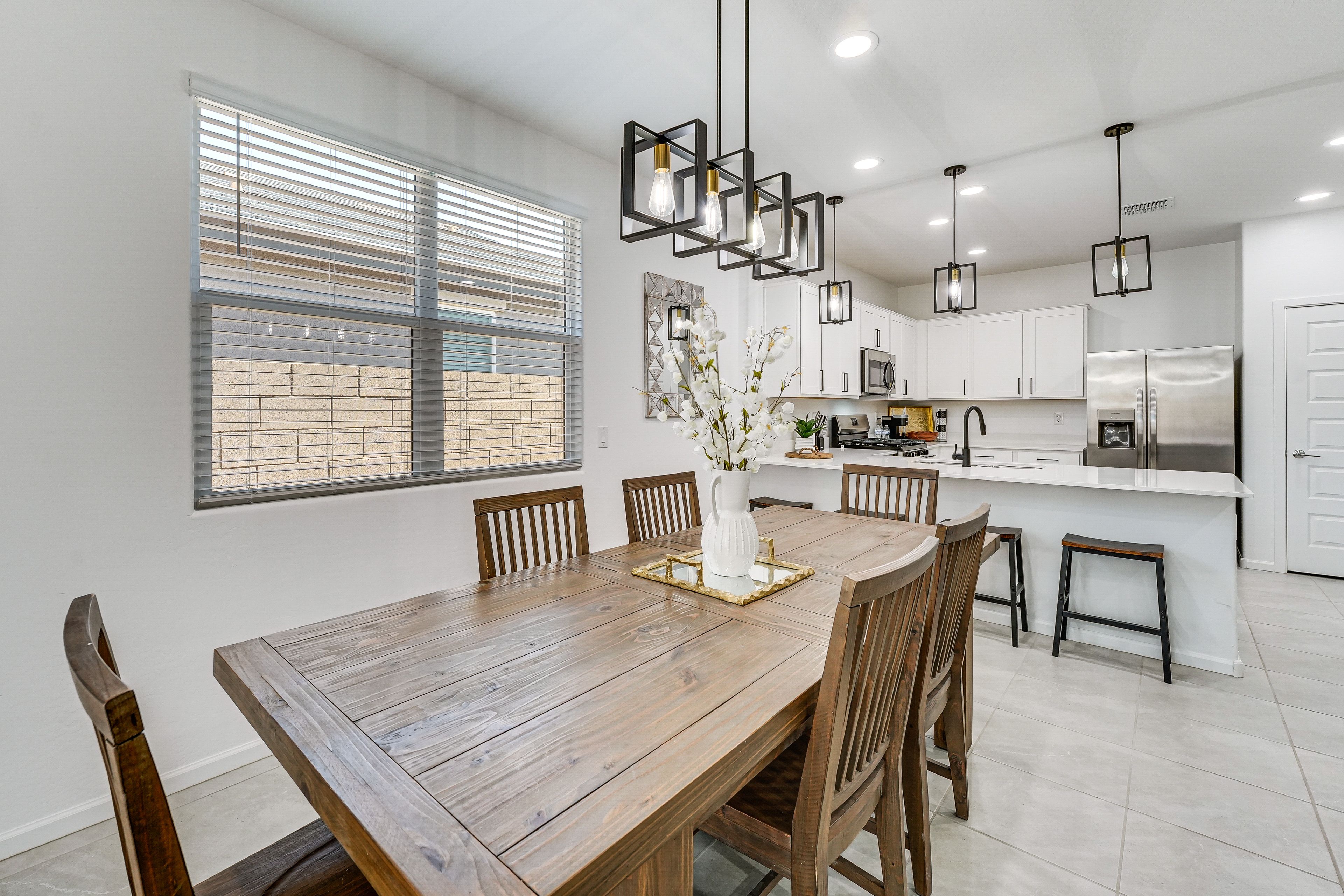 Kitchen & Dining Area | Central A/C & Heating