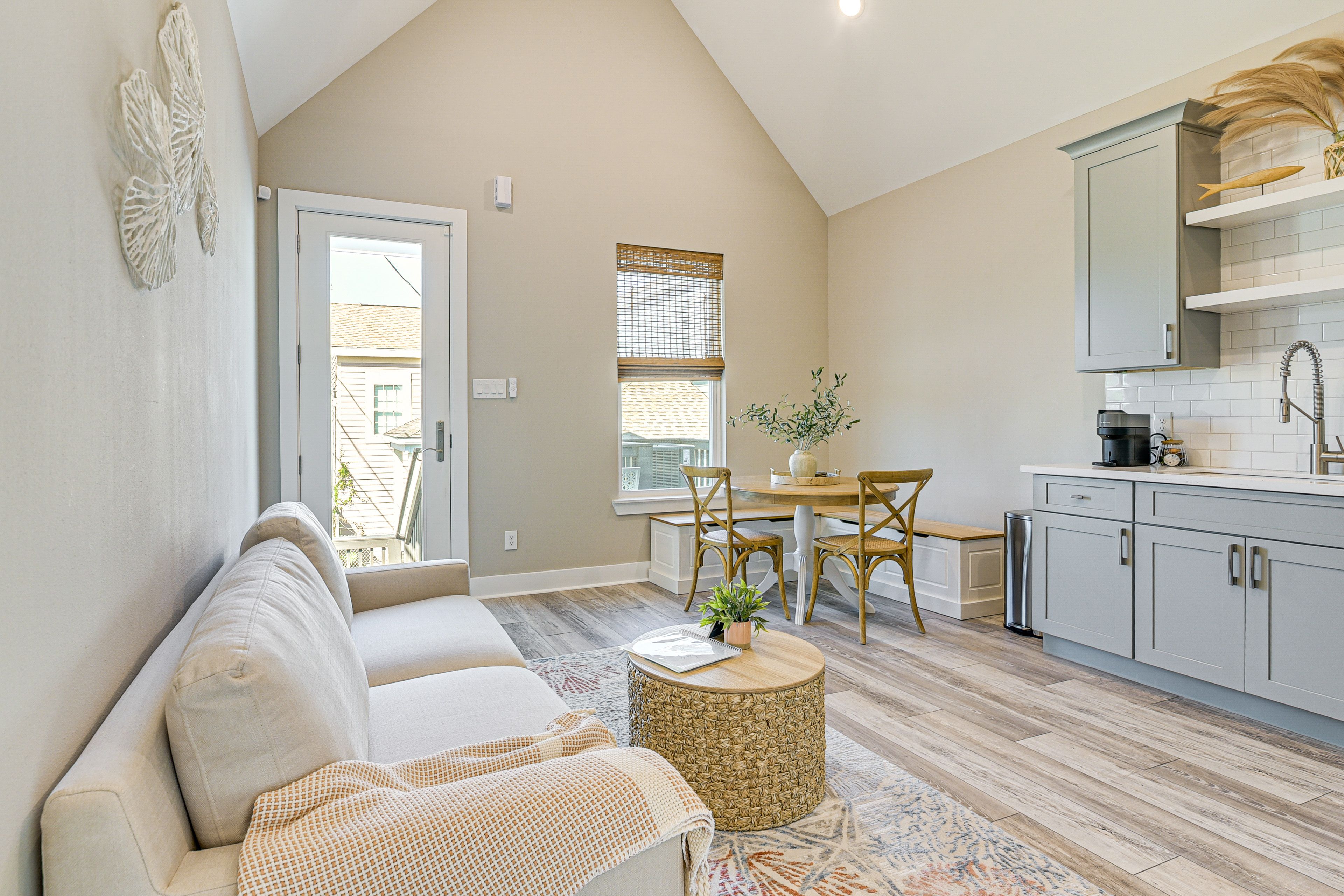 Galveston Vacation Rental | 2BR | 1BA | 616 Sq Ft | Stairs to Access