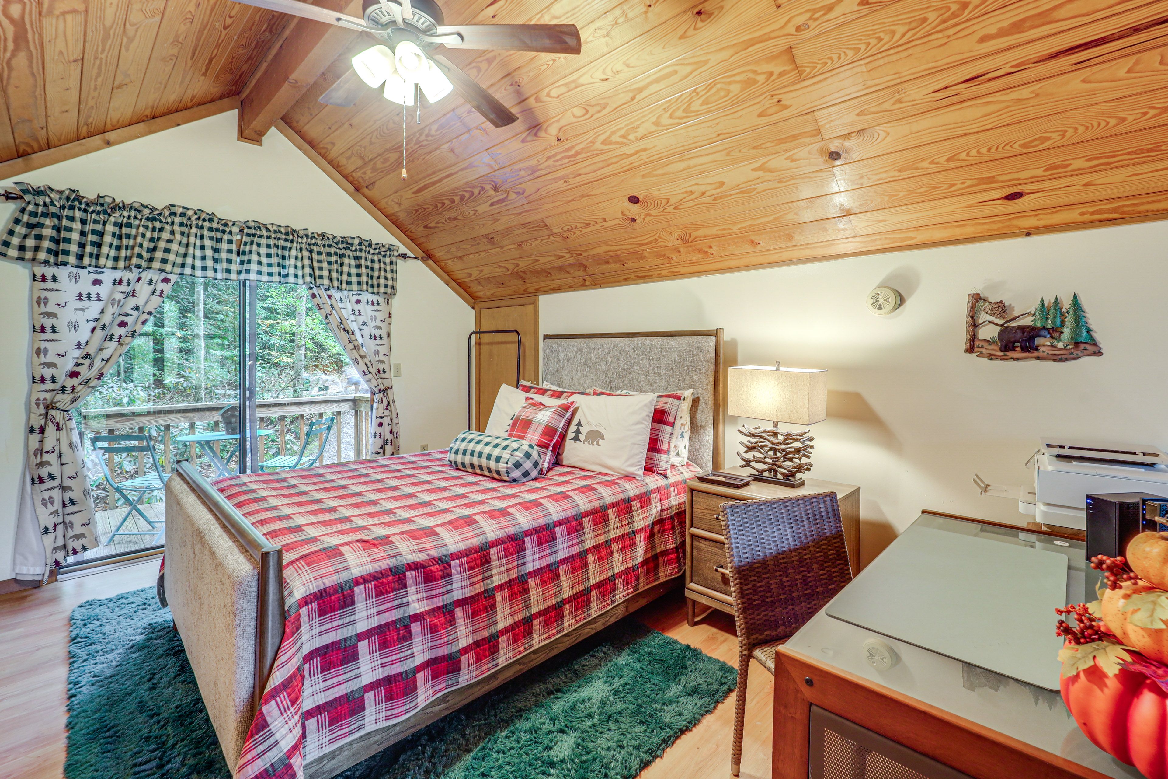 Loft Bedroom | Upper Floor | Queen Bed | Desk Workspace