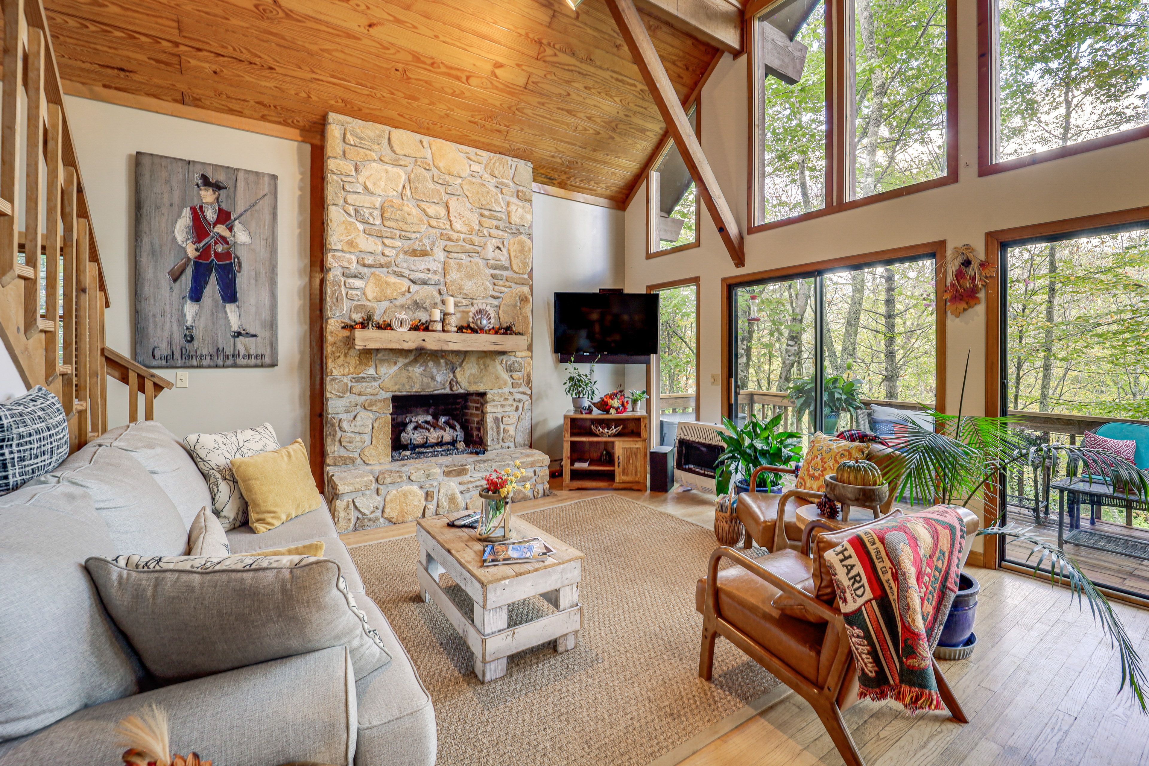 Family Room | Main Floor | Propane Fireplace & Heater | Queen Sleeper Sofa