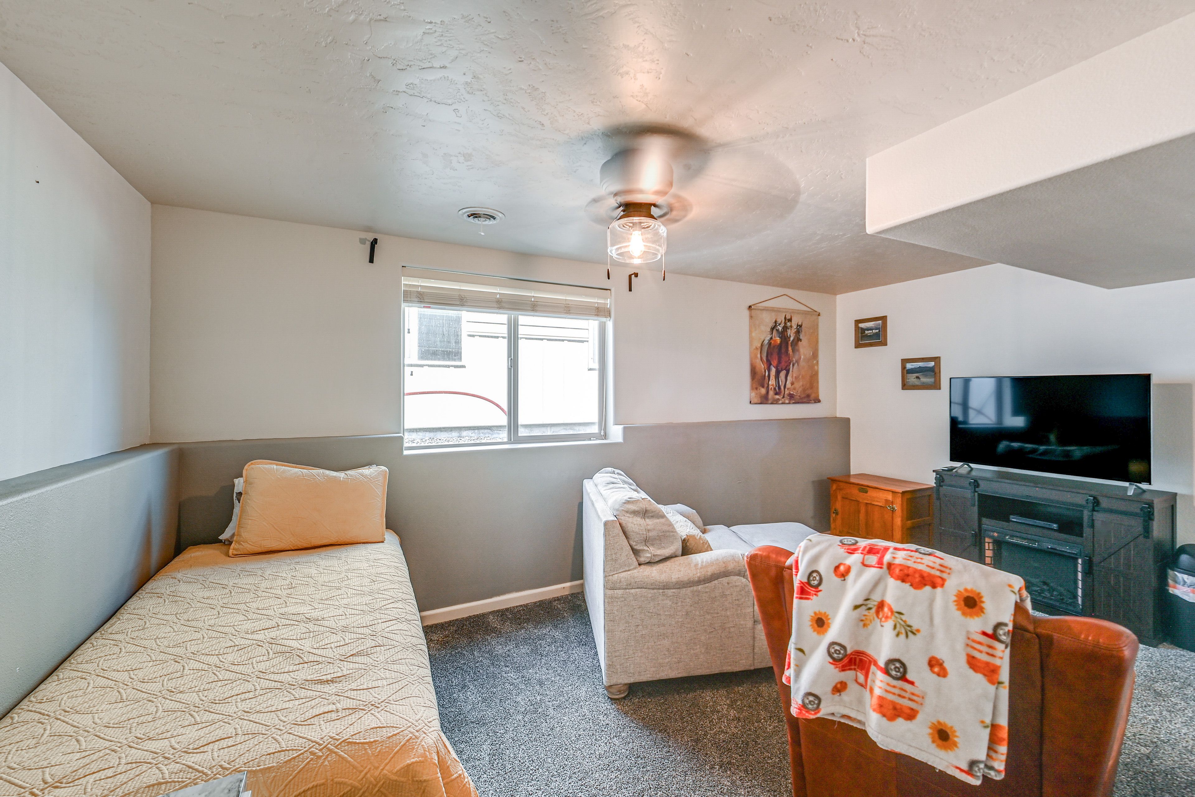 Den | 1st Floor | Twin Bed | Electric Fireplace | Smart TV | Desk