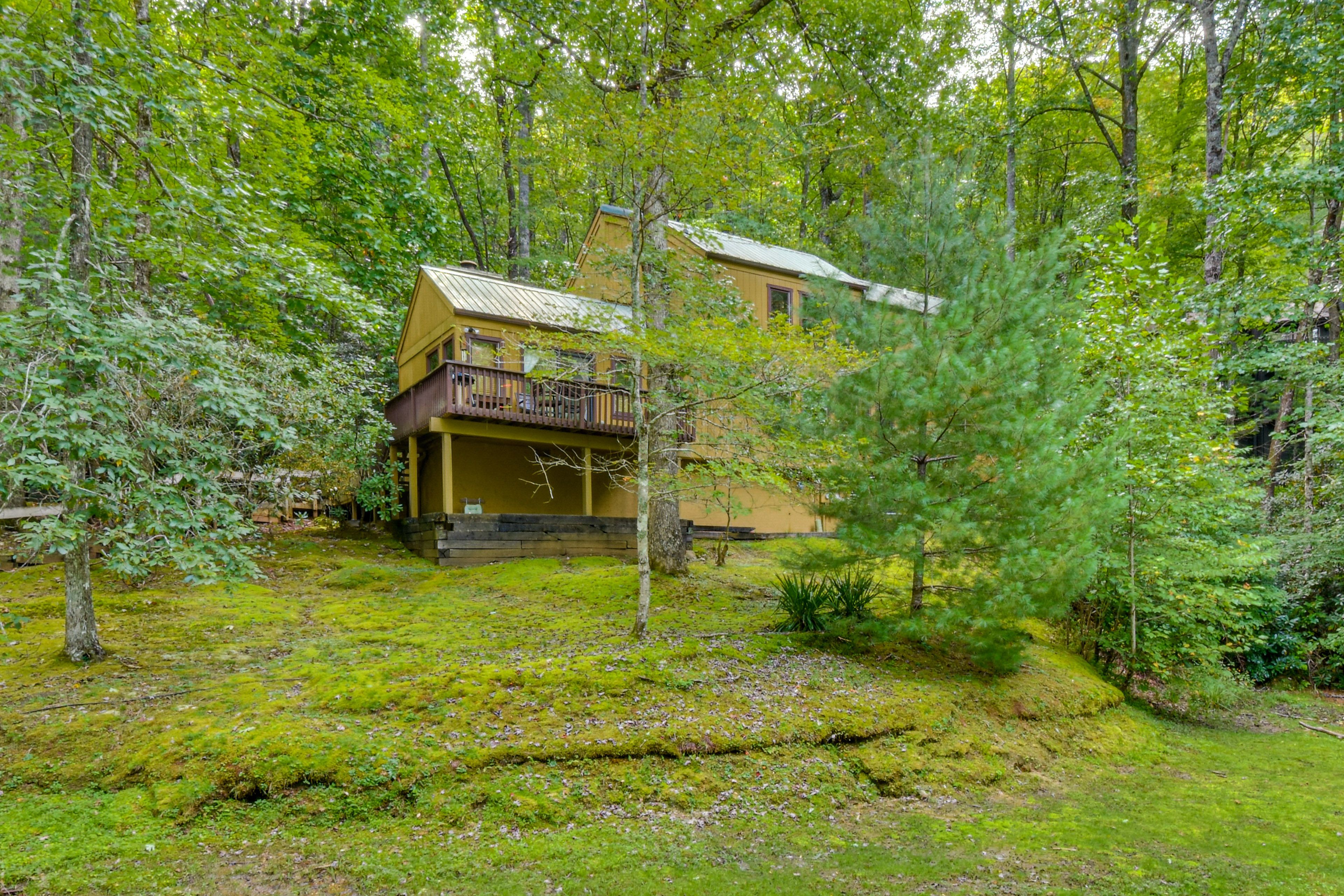 Property Exterior | 2-Story Townhome | Tranquil Wooded Property