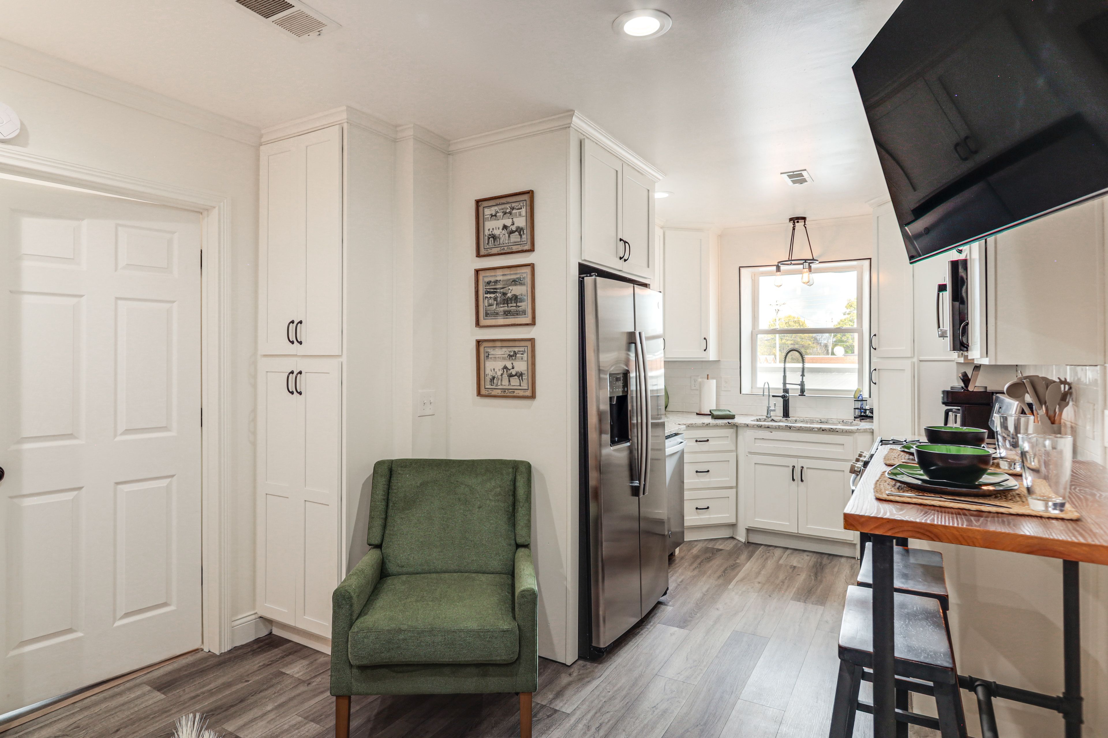 Kitchen & Dining Area | Central A/C & Heating