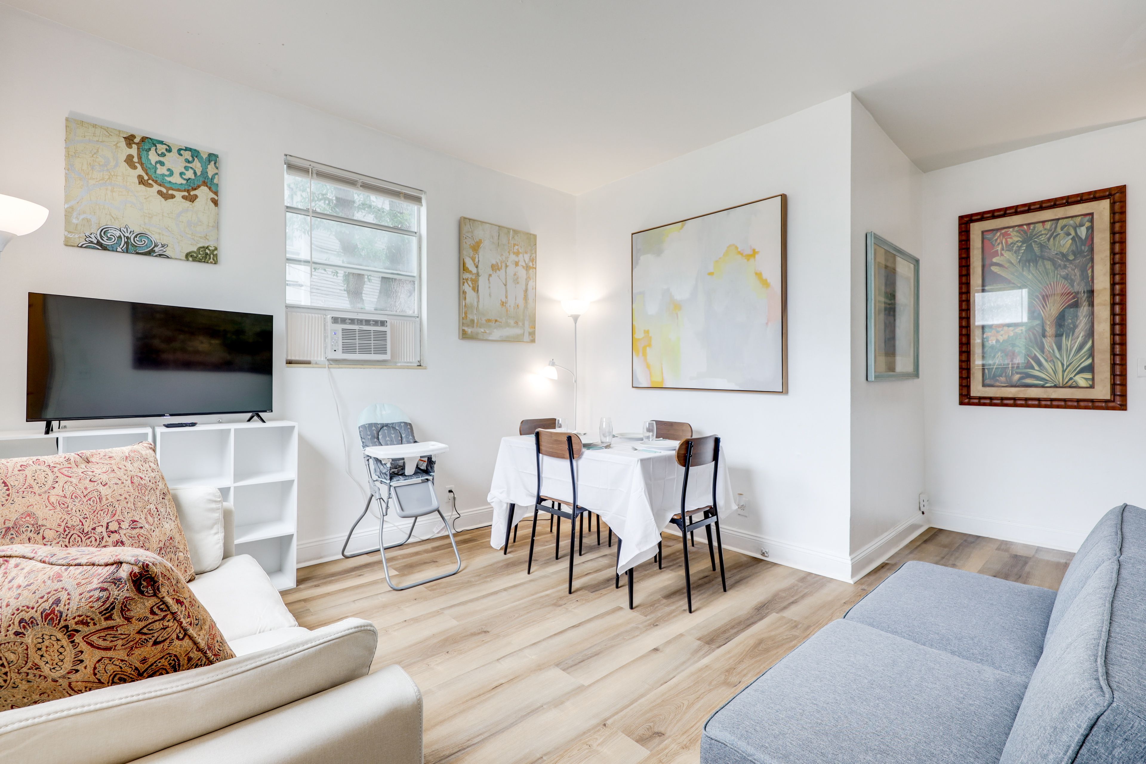 Living Area | Full Futon | Smart Roku TV (43") | Cable | High Chair