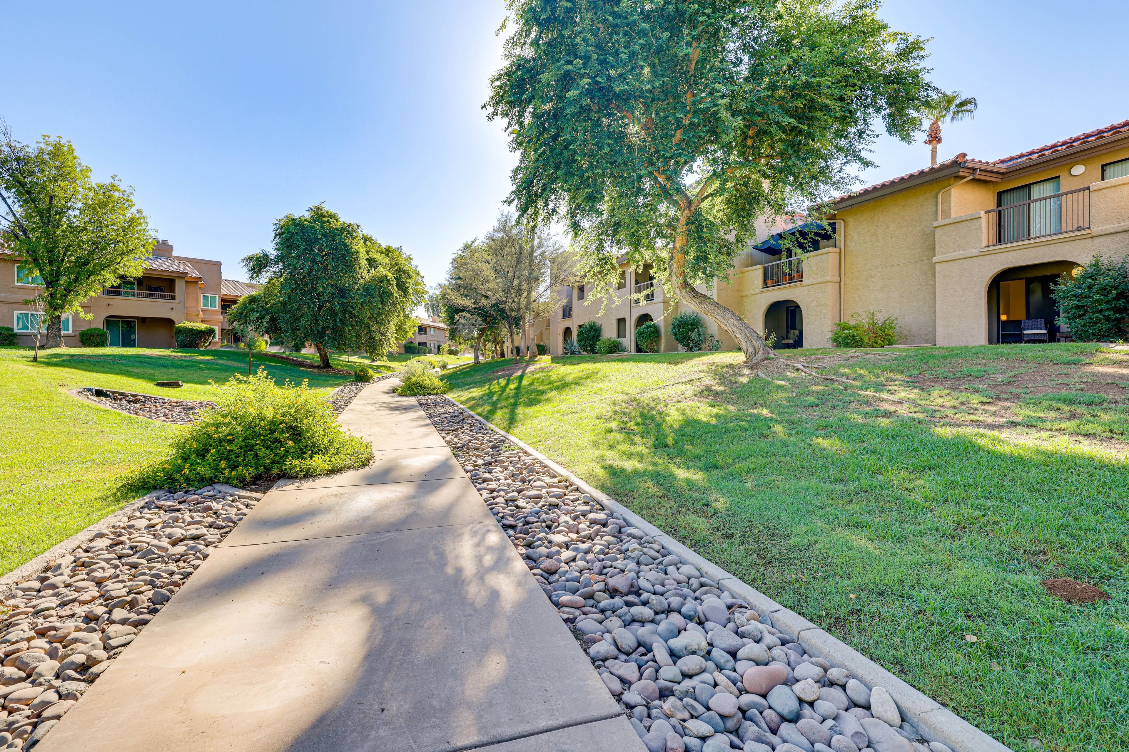 Condo Exterior | Walking Trail On-Site | 8 Mi to Old Town Scottsdale