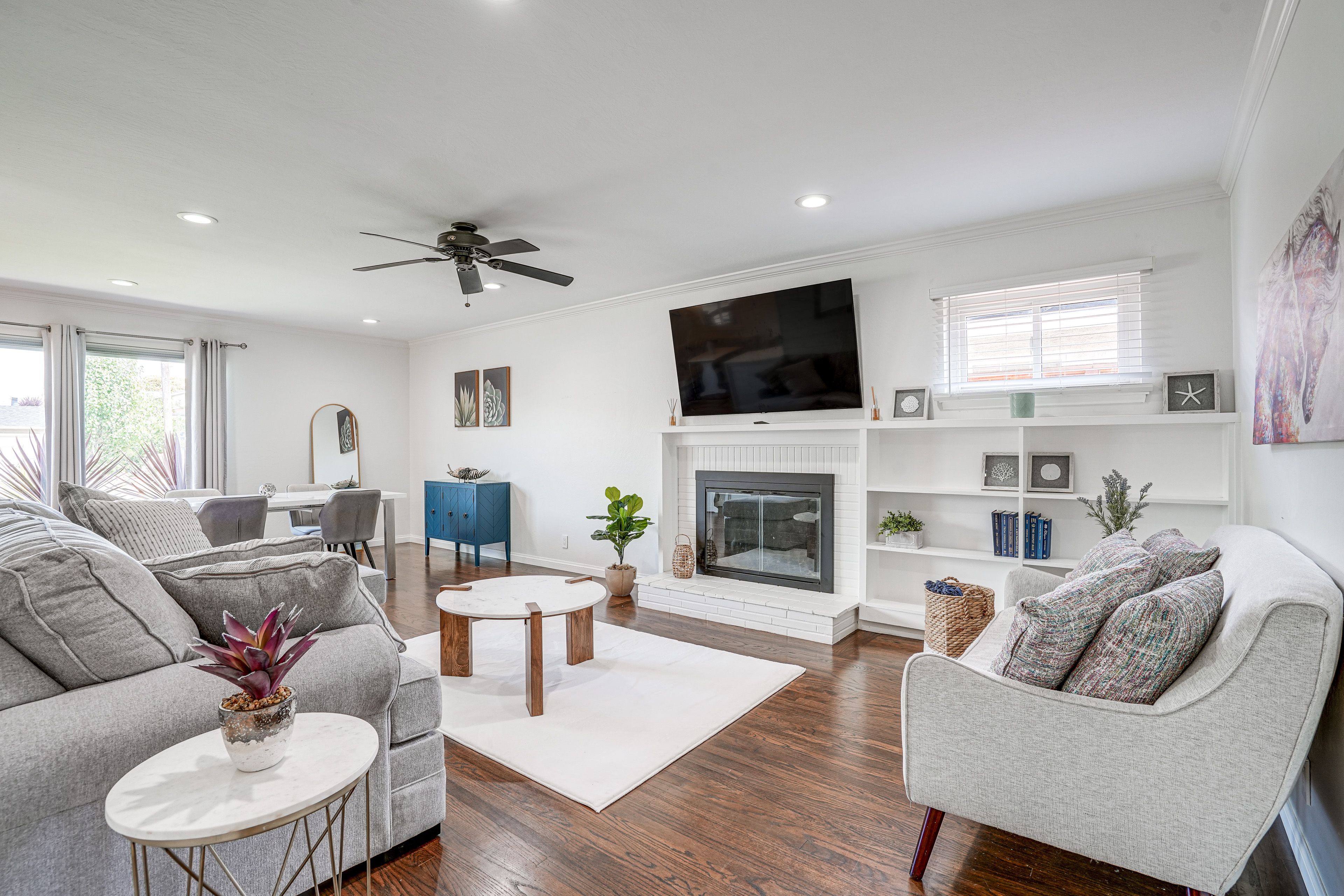 Living Room | Fireplace | Central Heating