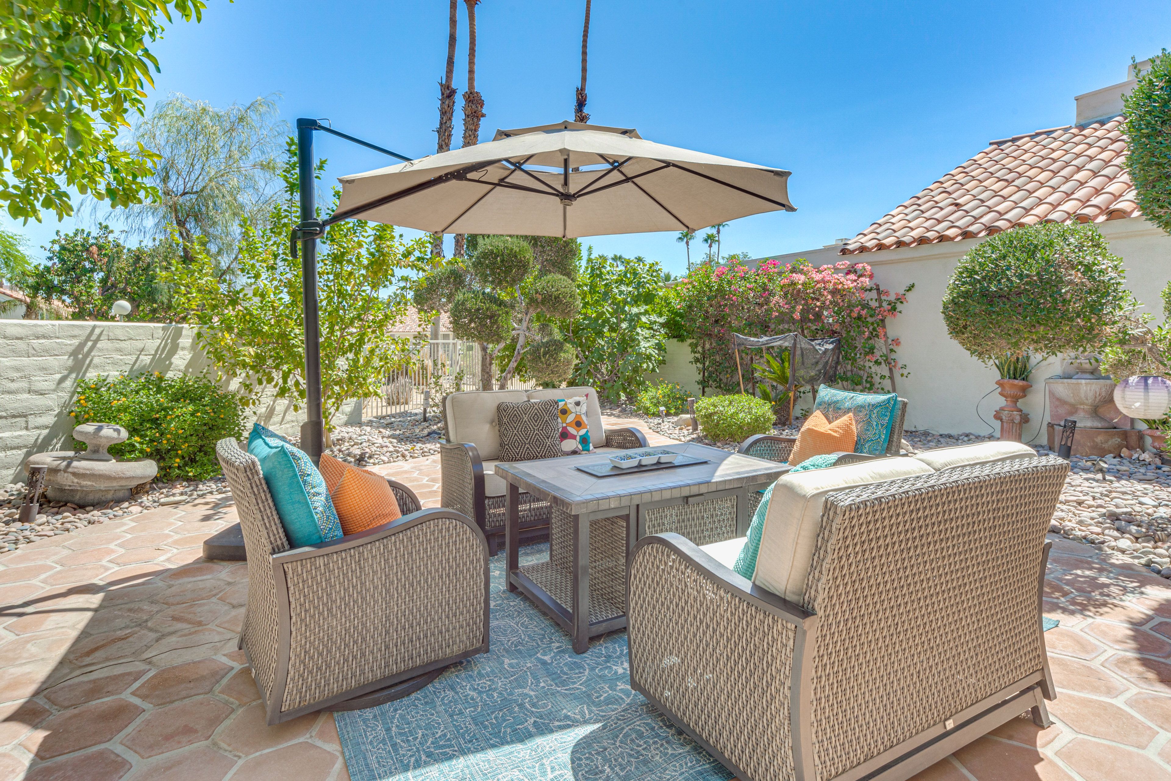 Fenced Backyard | Seating Area | Gas Fire Pit