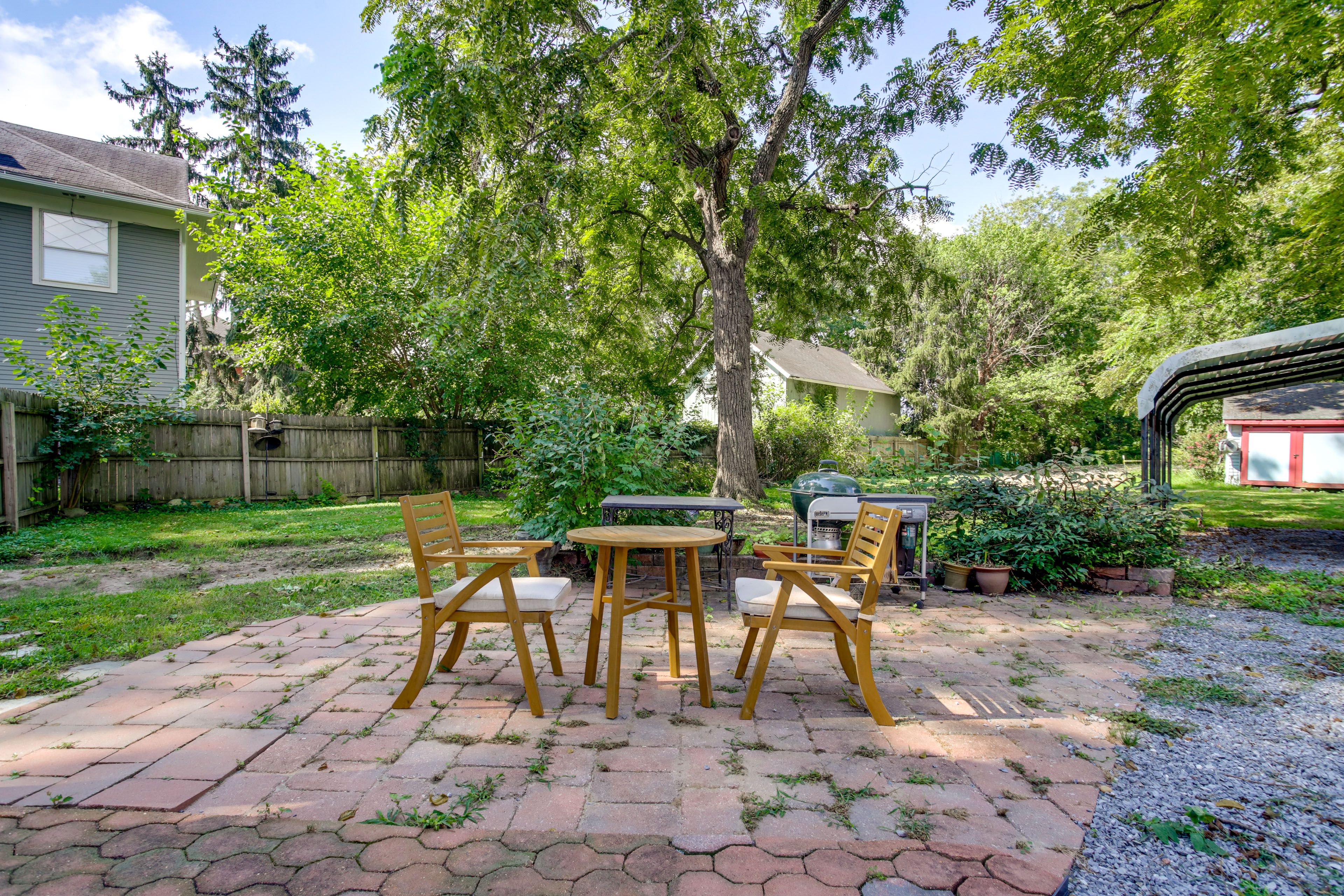 Private Yard | Patio w/ Dining Area | Charcoal Grill