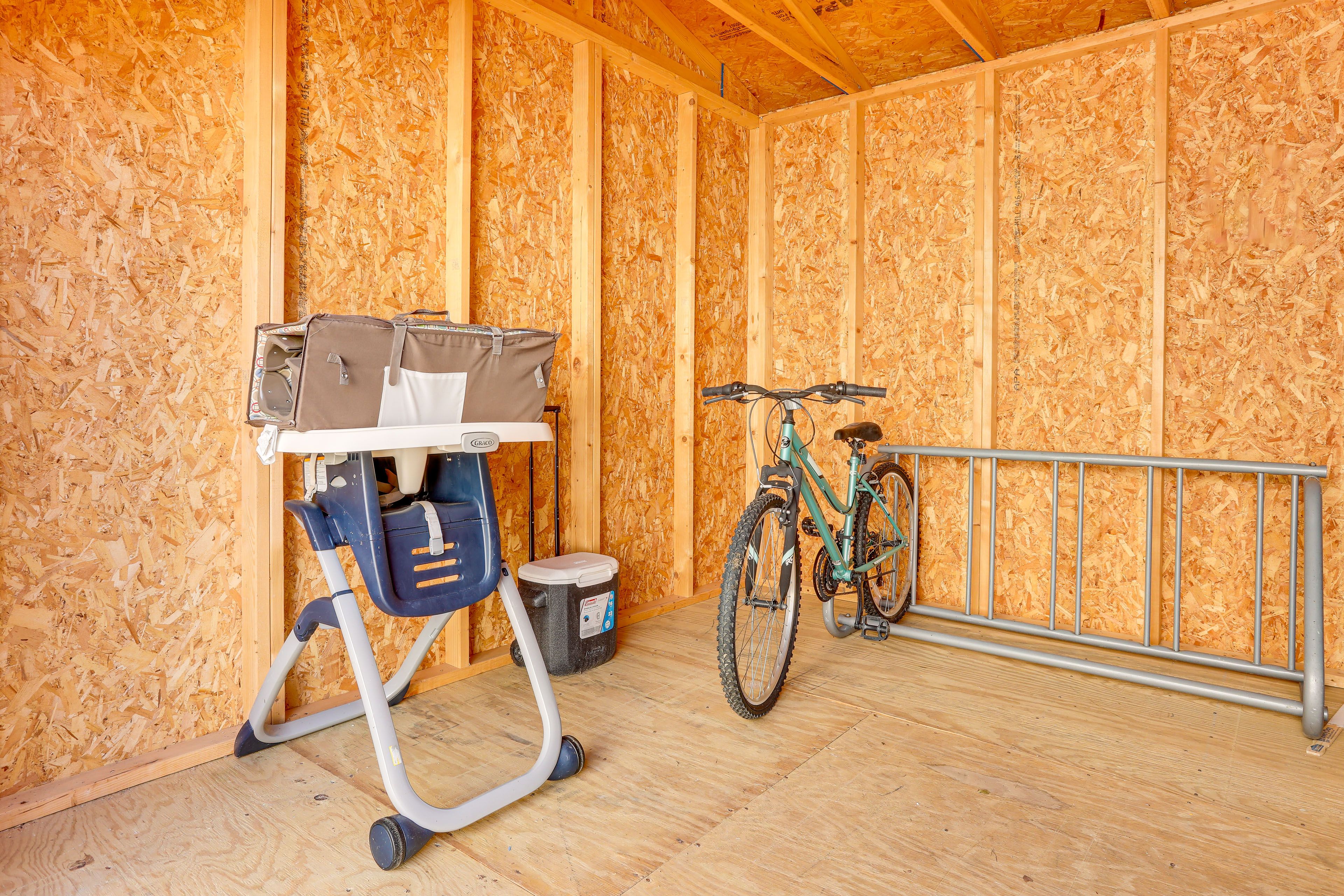Storage Area | 2 Bikes Provided | High Chair | Portable Crib