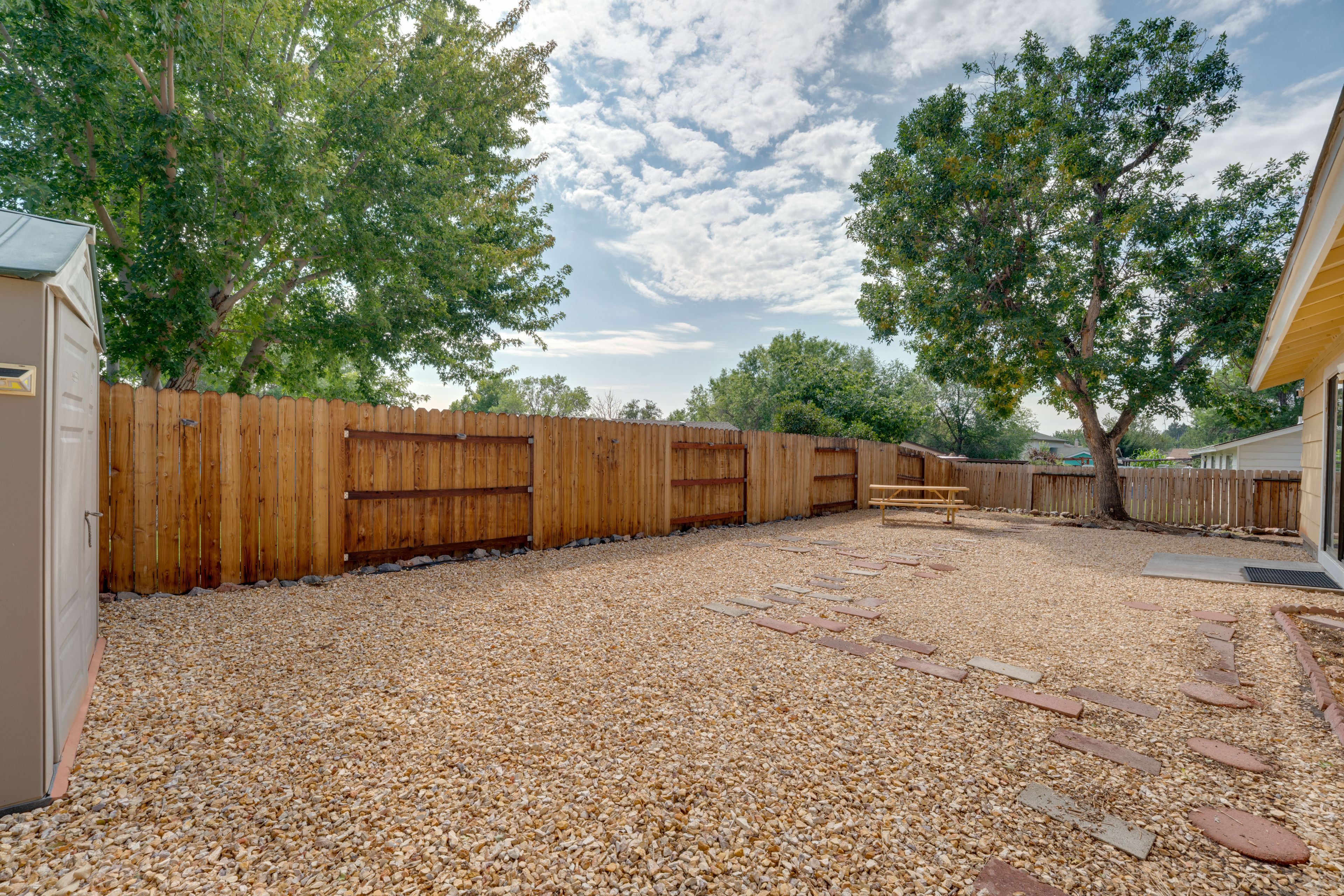 Fenced Backyard | Picnic Table