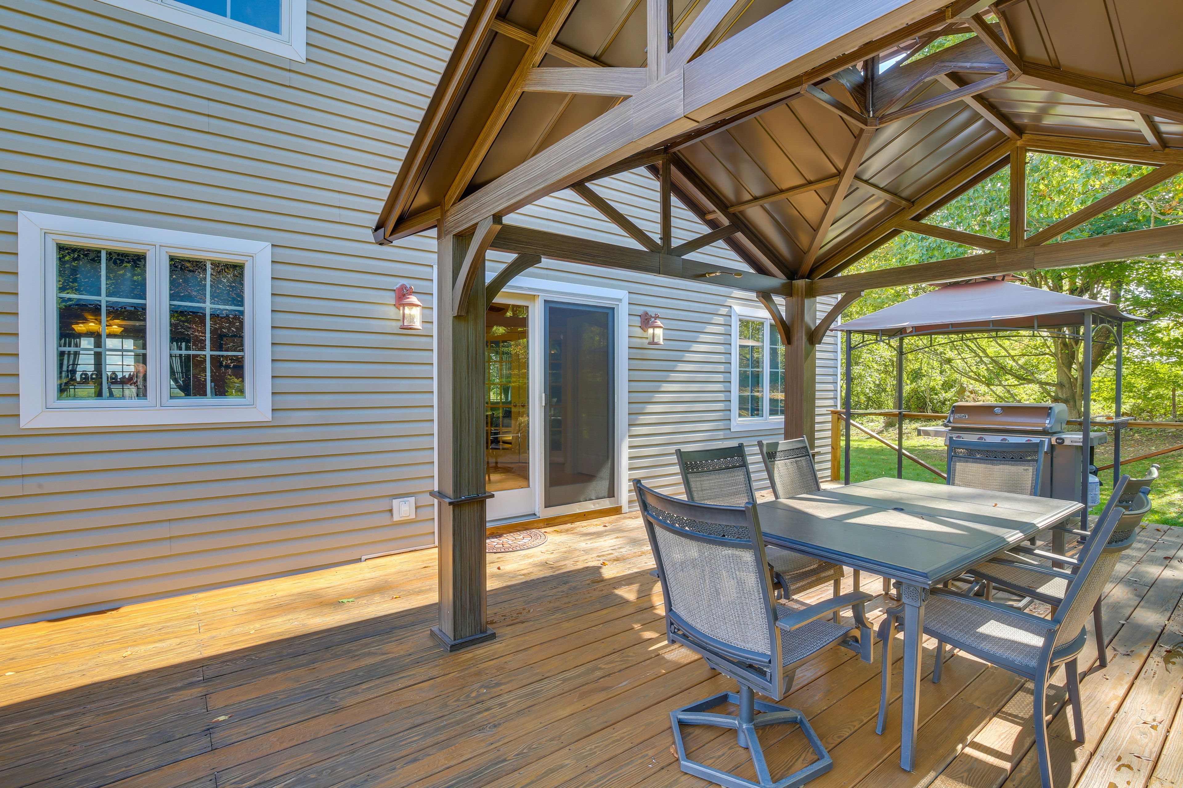 Deck | Covered Gas Grill | Outdoor Furniture (Stored for Winter)