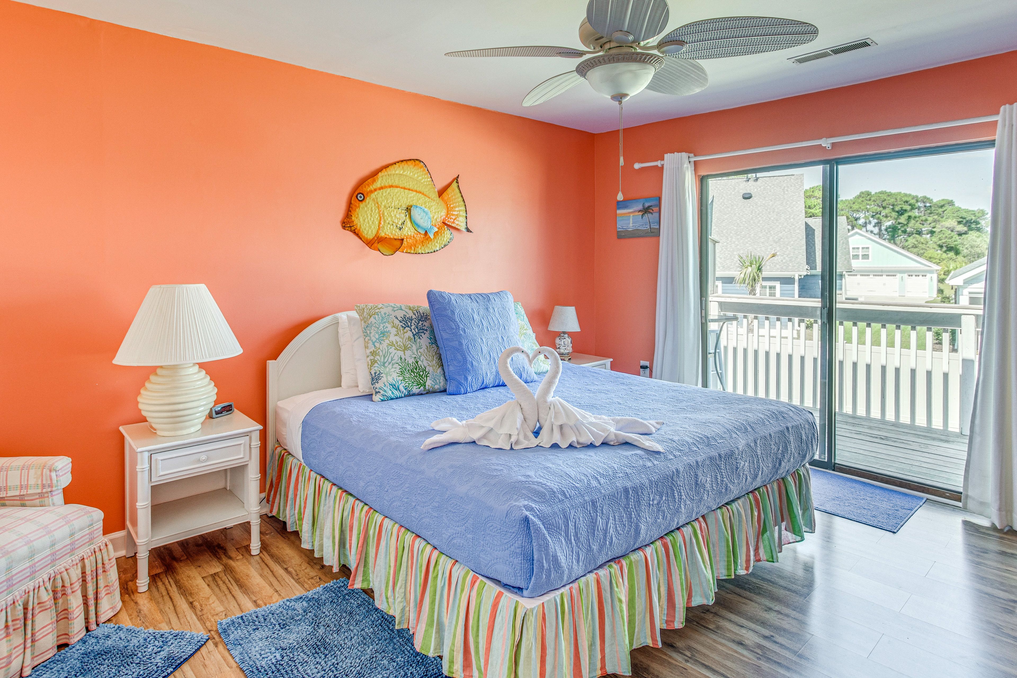 Bedroom 1 | 2nd Floor | King Bed | Smart TV | Deck Access | Linens Provided
