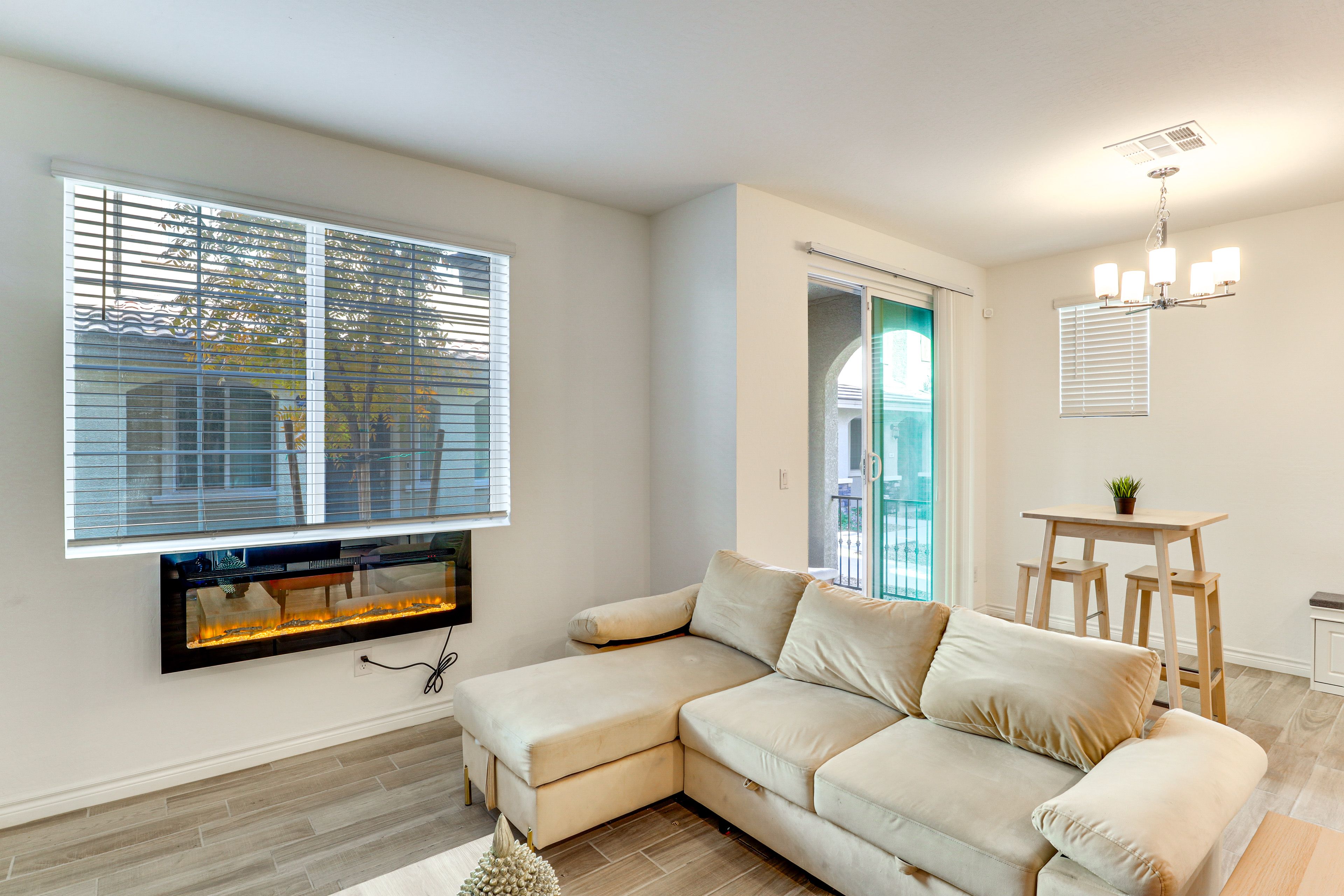 Living Room | 1st Floor | Full Sleeper Sofa | Smart TV | Electric Fireplace