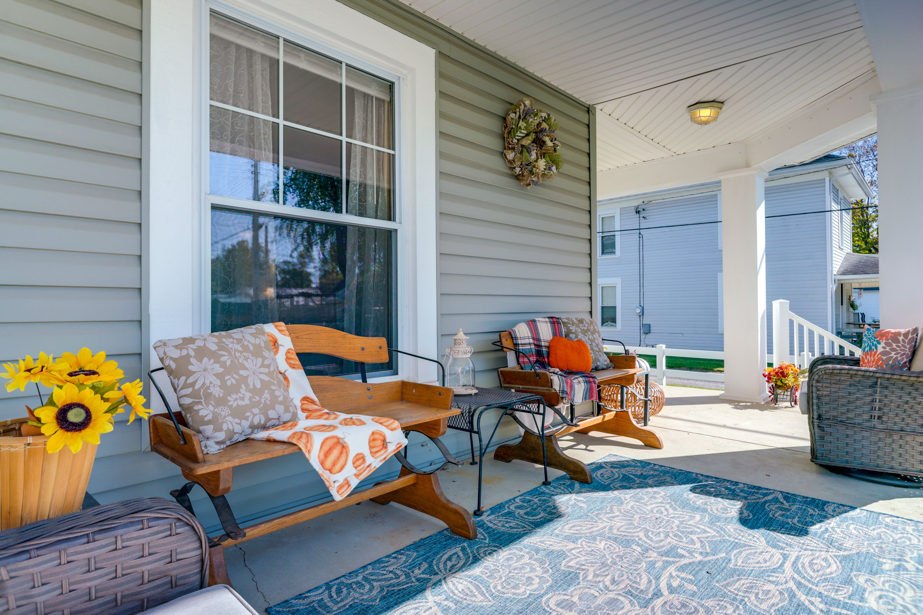 Furnished Front Porch | Quaint Neighborhood