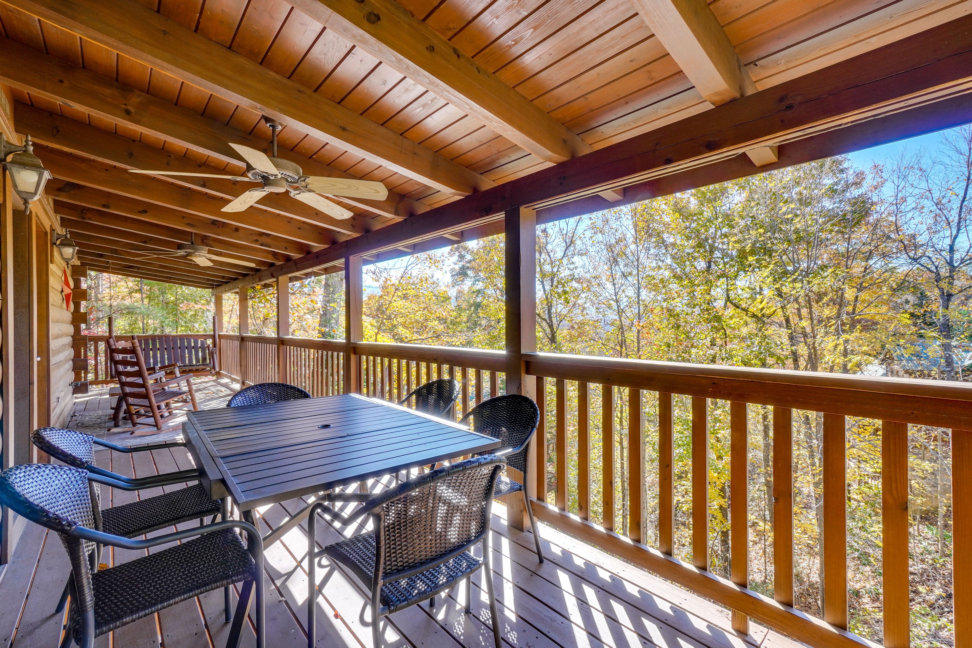 Gatlinburg Vacation Rental | 2BR | 2BA | 1,400 Sq Ft | Stairs Required