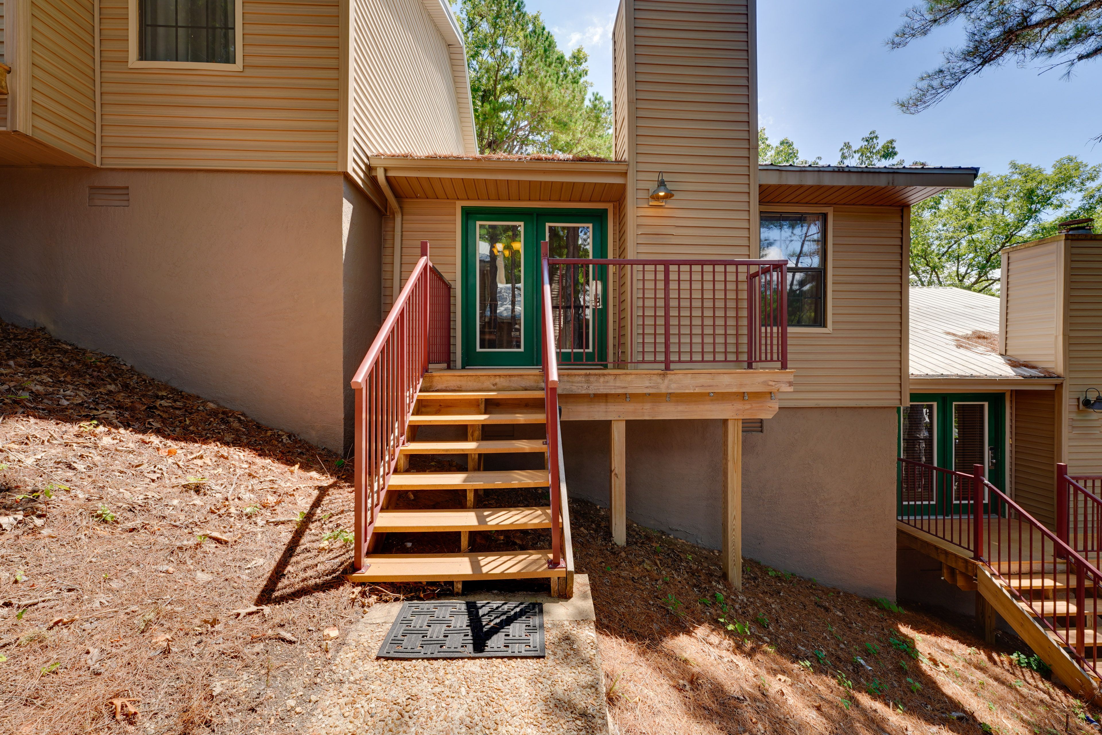Property Exterior | Community Parking Lot (2 Vehicles; First-Come, First-Served)
