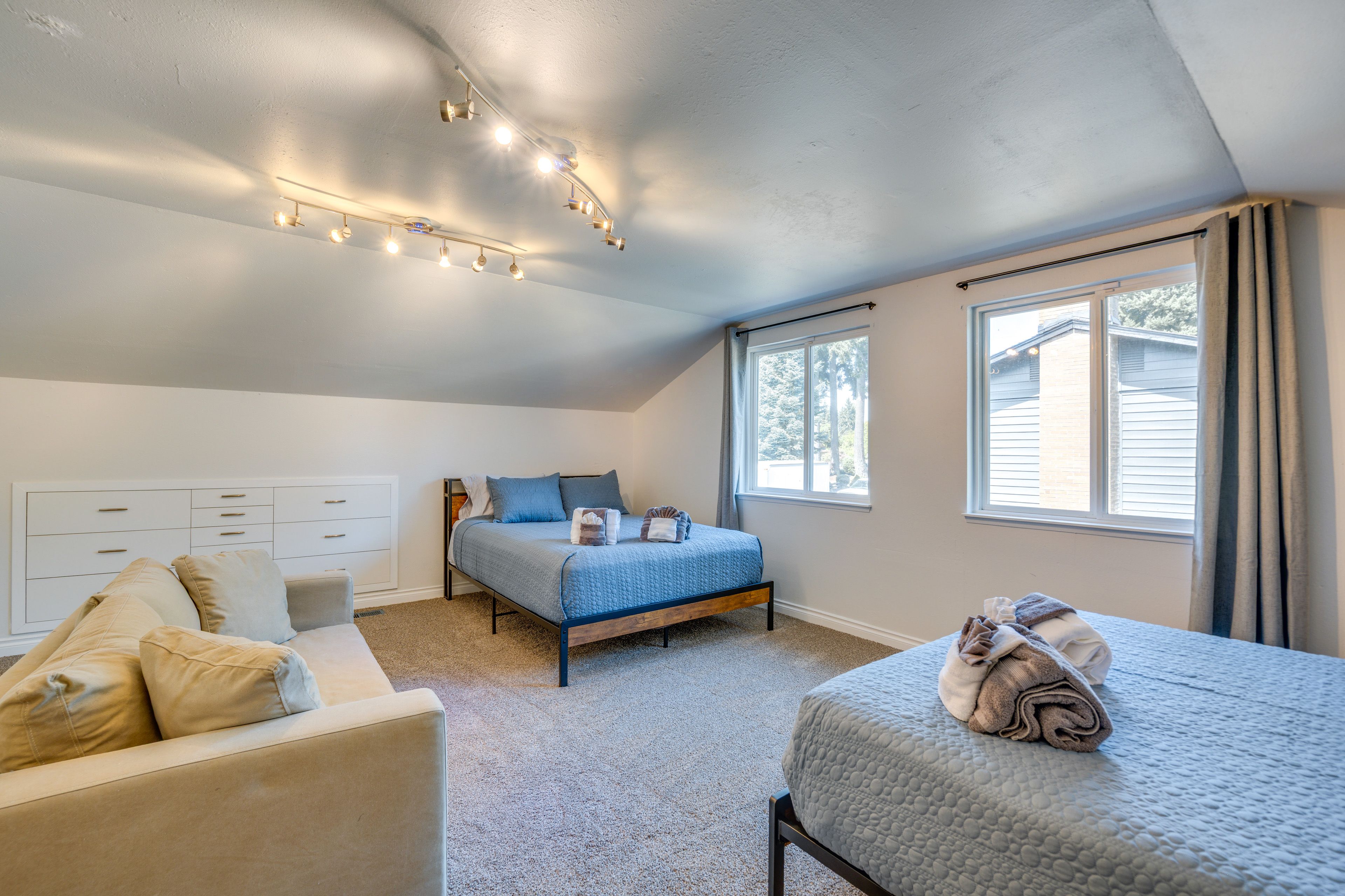 Bedroom 4 | 2nd Floor | 2 Queen Beds | Dedicated Workspace