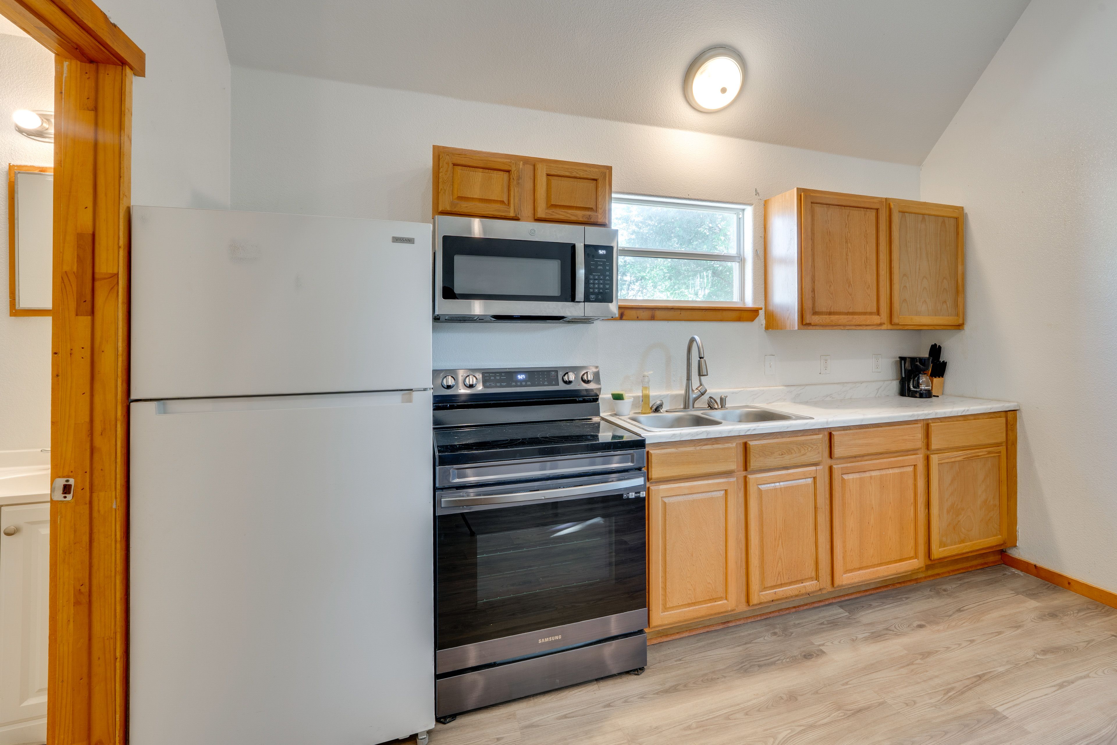 Property Interior | 2-Story Home | Free WiFi | Window A/C & Heating