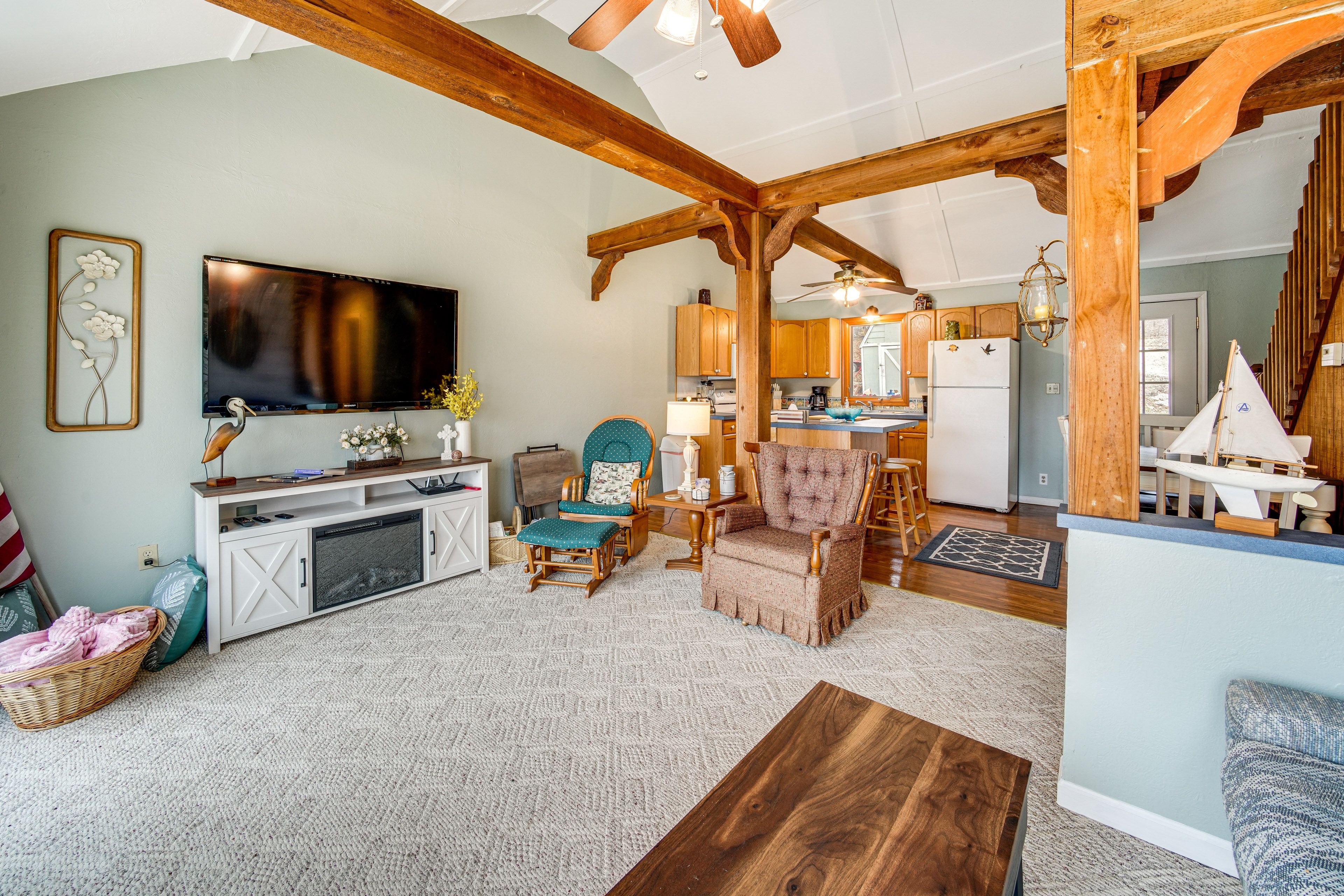 Living Area | Full Sleeper Sofa | Electric Fireplace | Board Games | 1st Floor