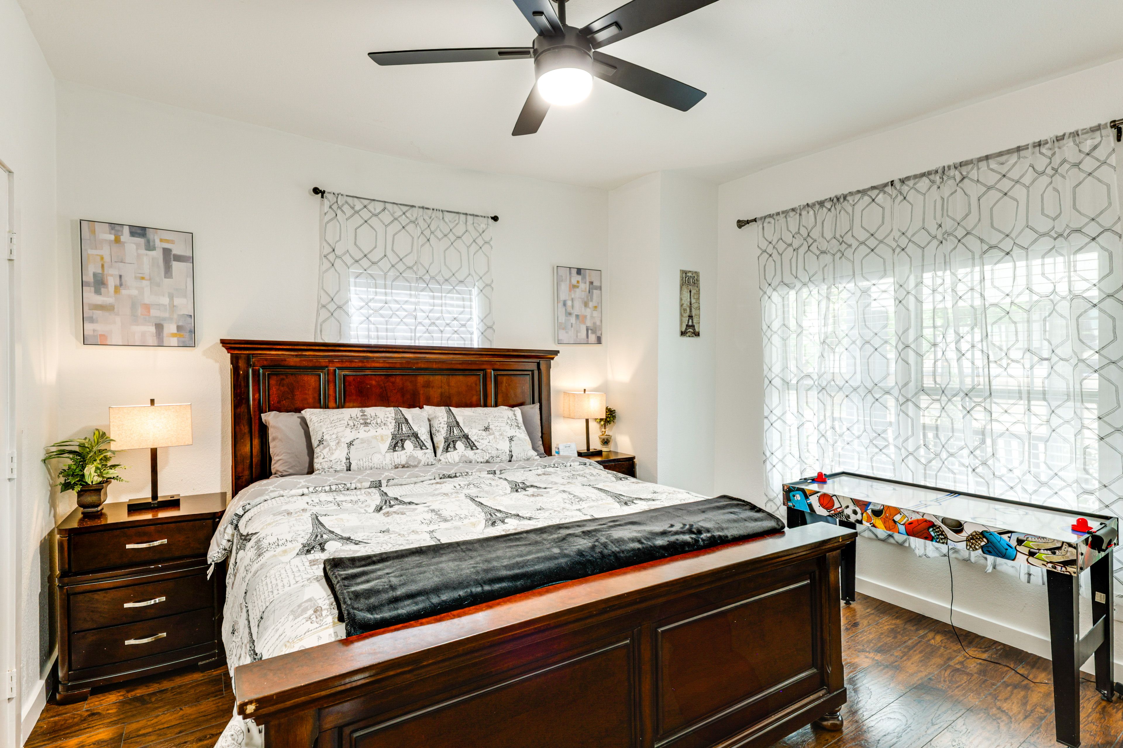 Bedroom 2 | Queen Bed | Linens Provided | Air Hockey Table