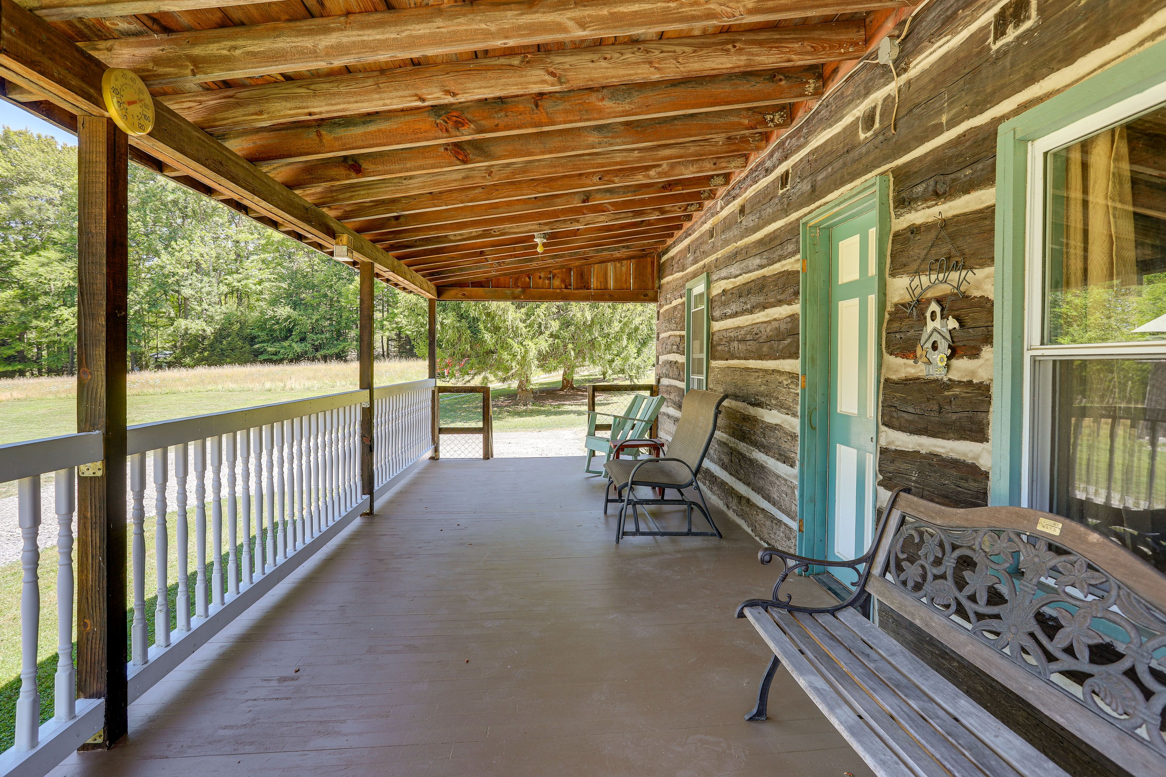 Covered Front Porch w/ Seating | 2-Story Cabin
