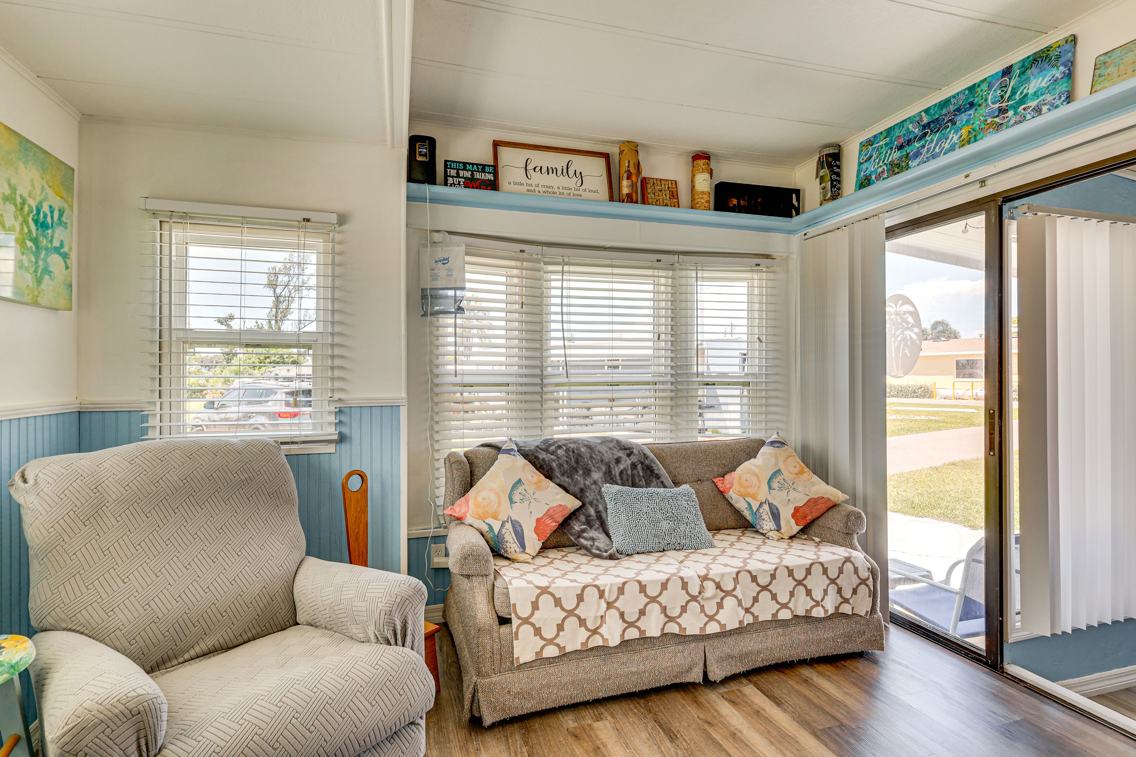 Living Area | 1 Twin Sleeper Sofa | Free WiFi | Central A/C & Heating