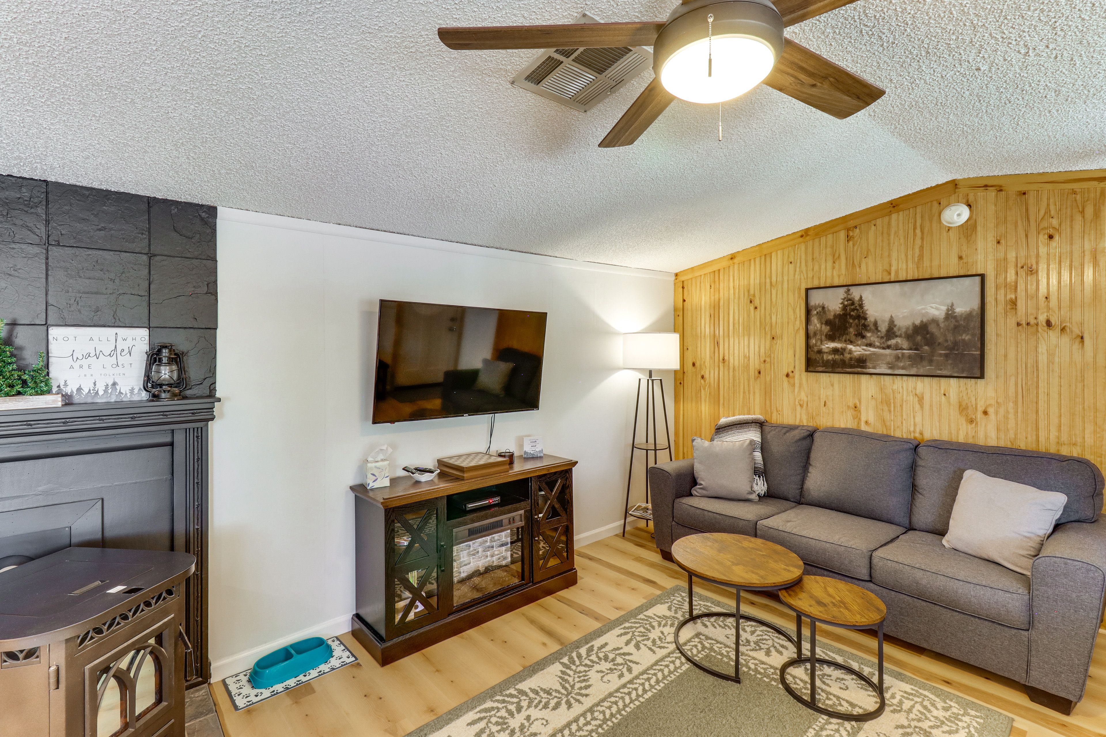 Living Room | Queen Sleeper Sofa | Electric Fireplace