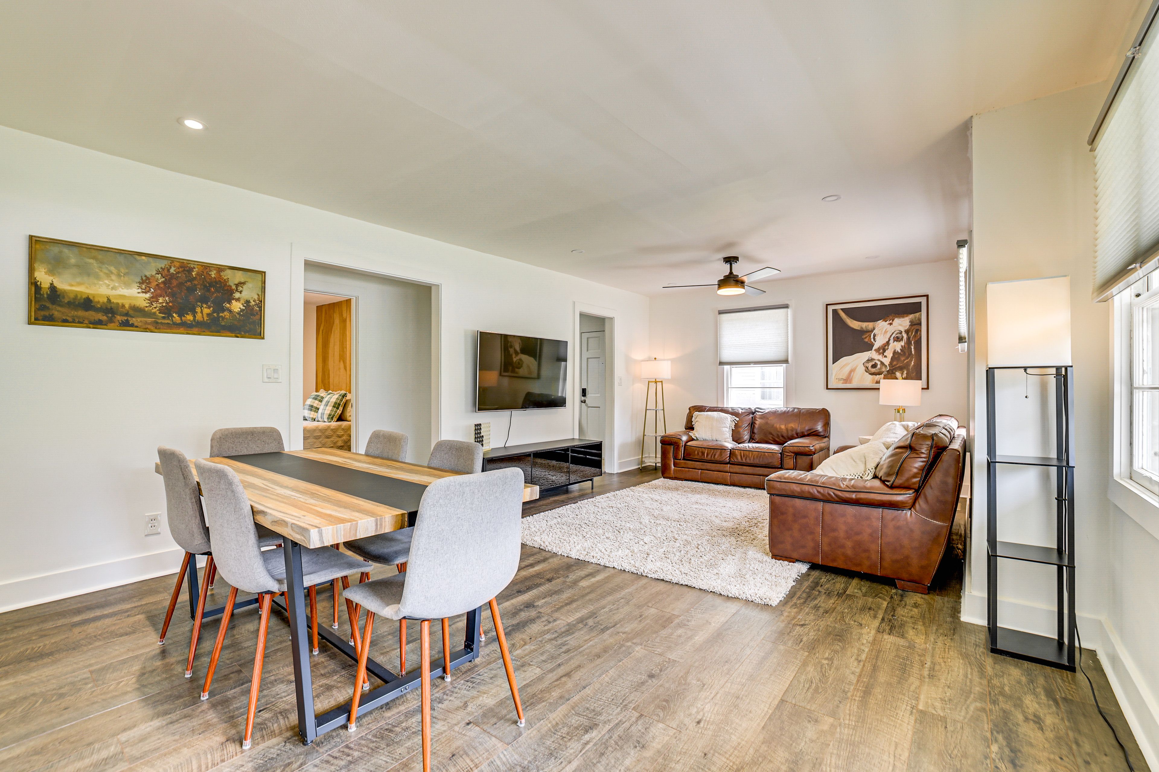 Living Room | Single-Story Home | Open Floor Plan | Central A/C & Heating