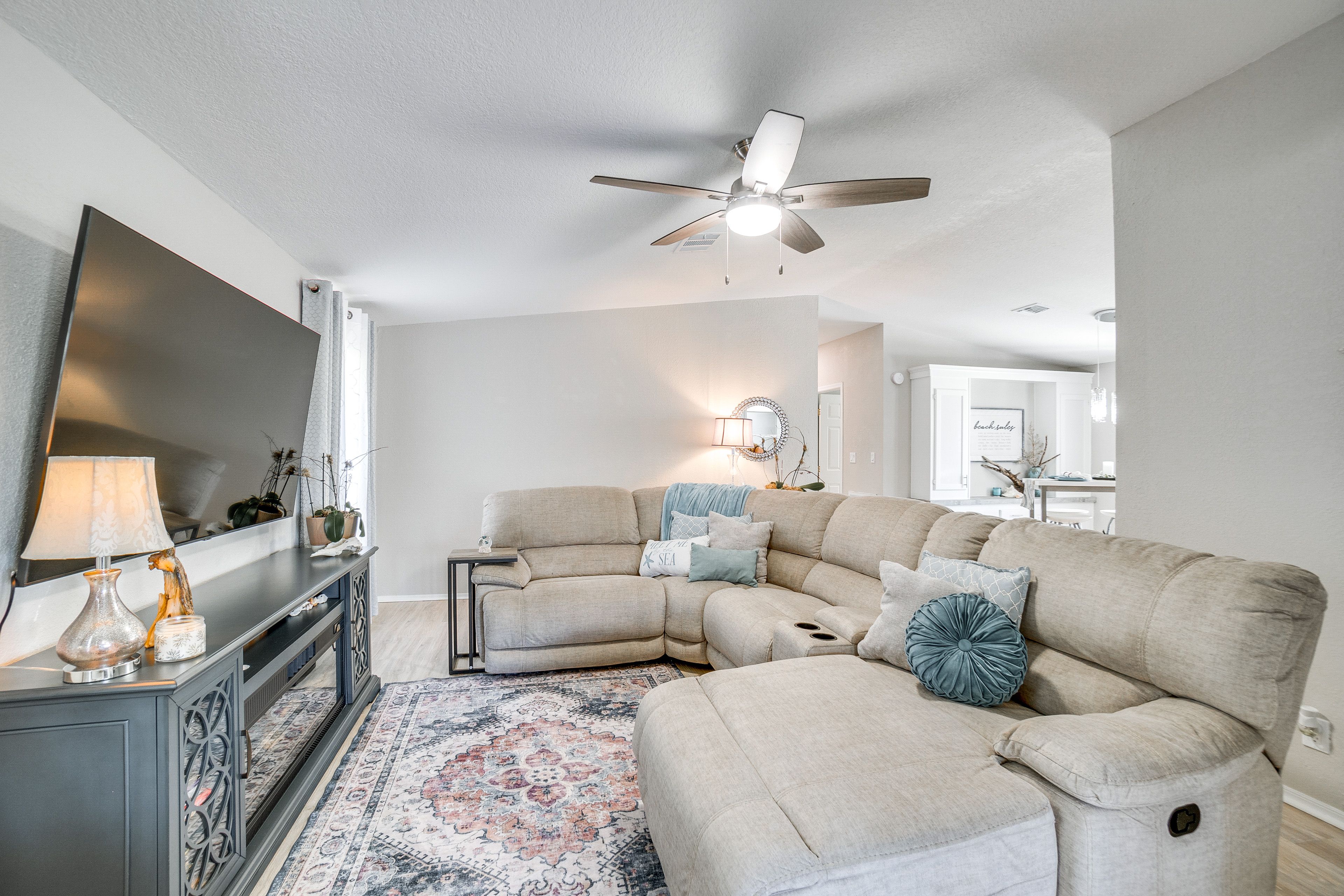 Living Room | Flat-Screen TV | Electric Fireplace
