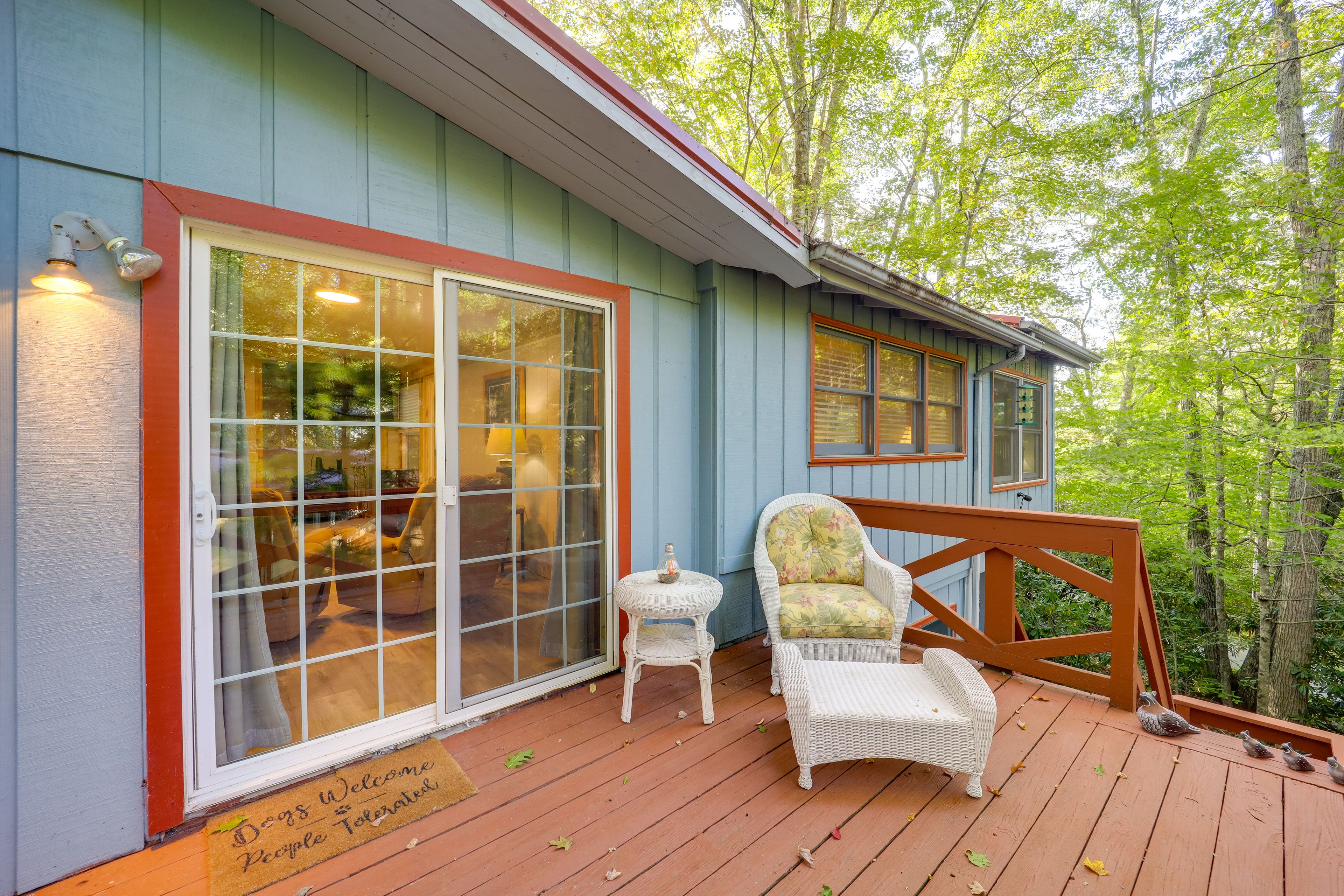 Property Exterior | Furnished Deck | Serene Surroundings | Community Amenities