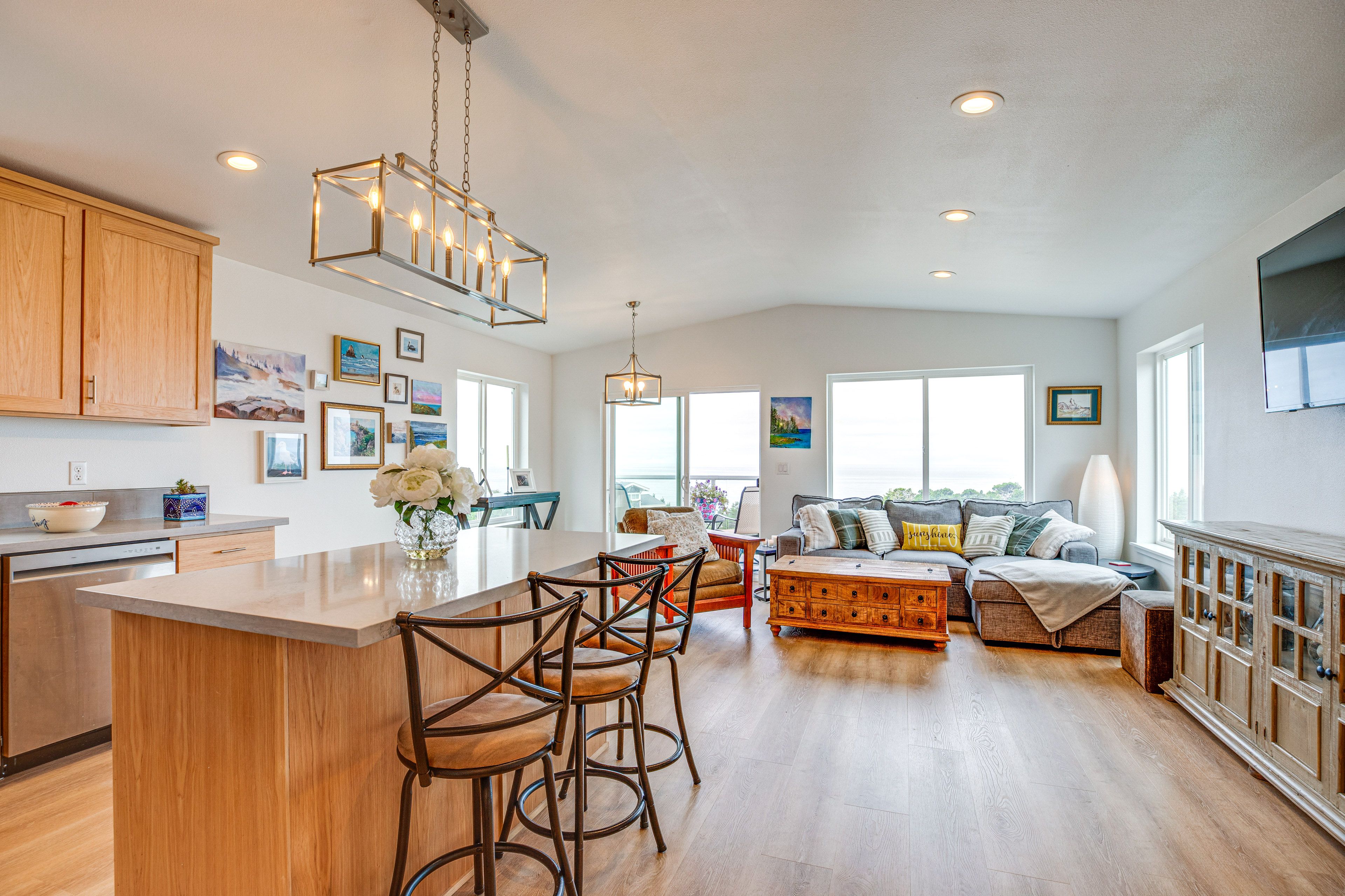 Living/Dining Area | 1st Floor | Open Floor Plan | Island w/ Seating