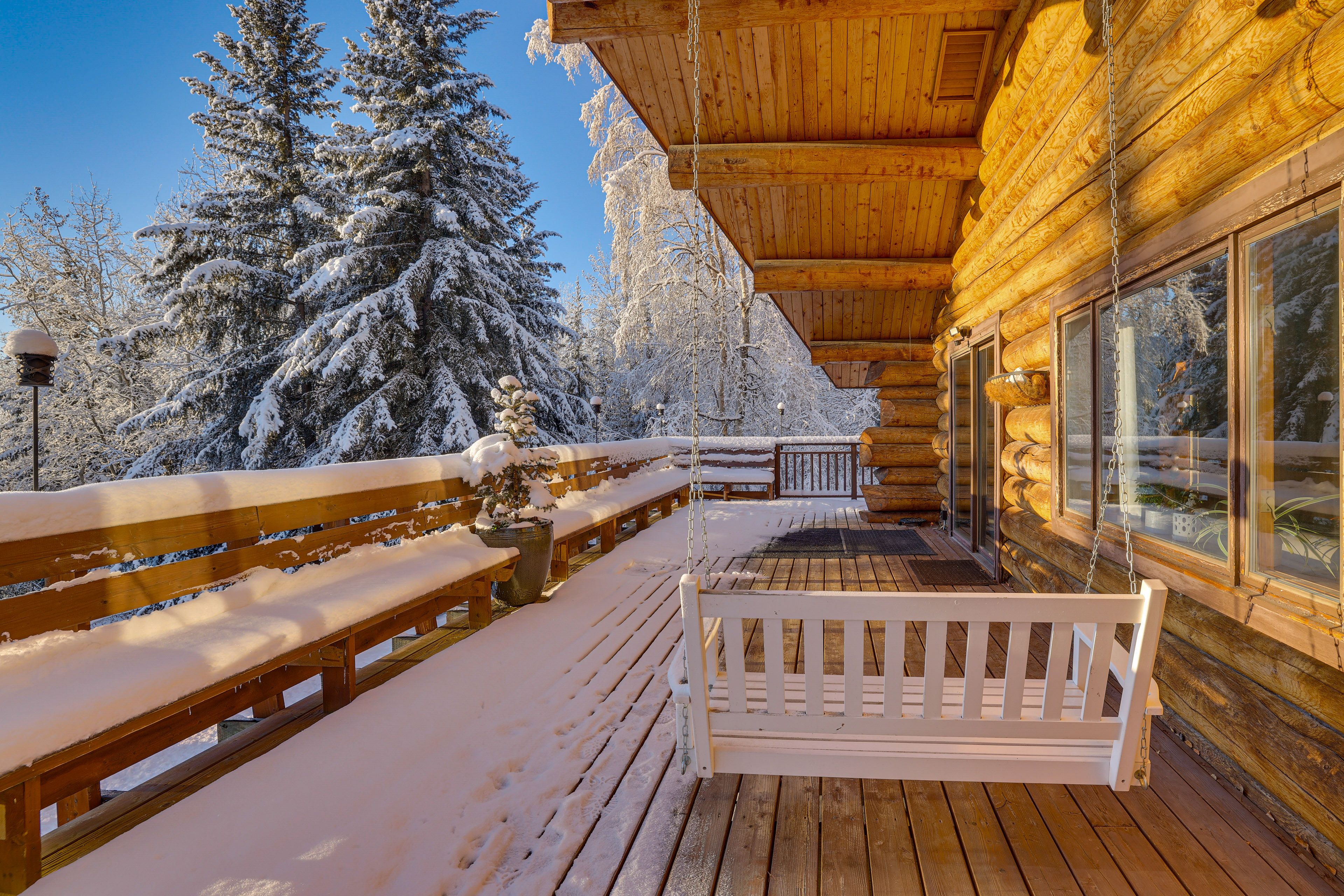 Large Deck | Mountain & Forest Views | Bench Swing