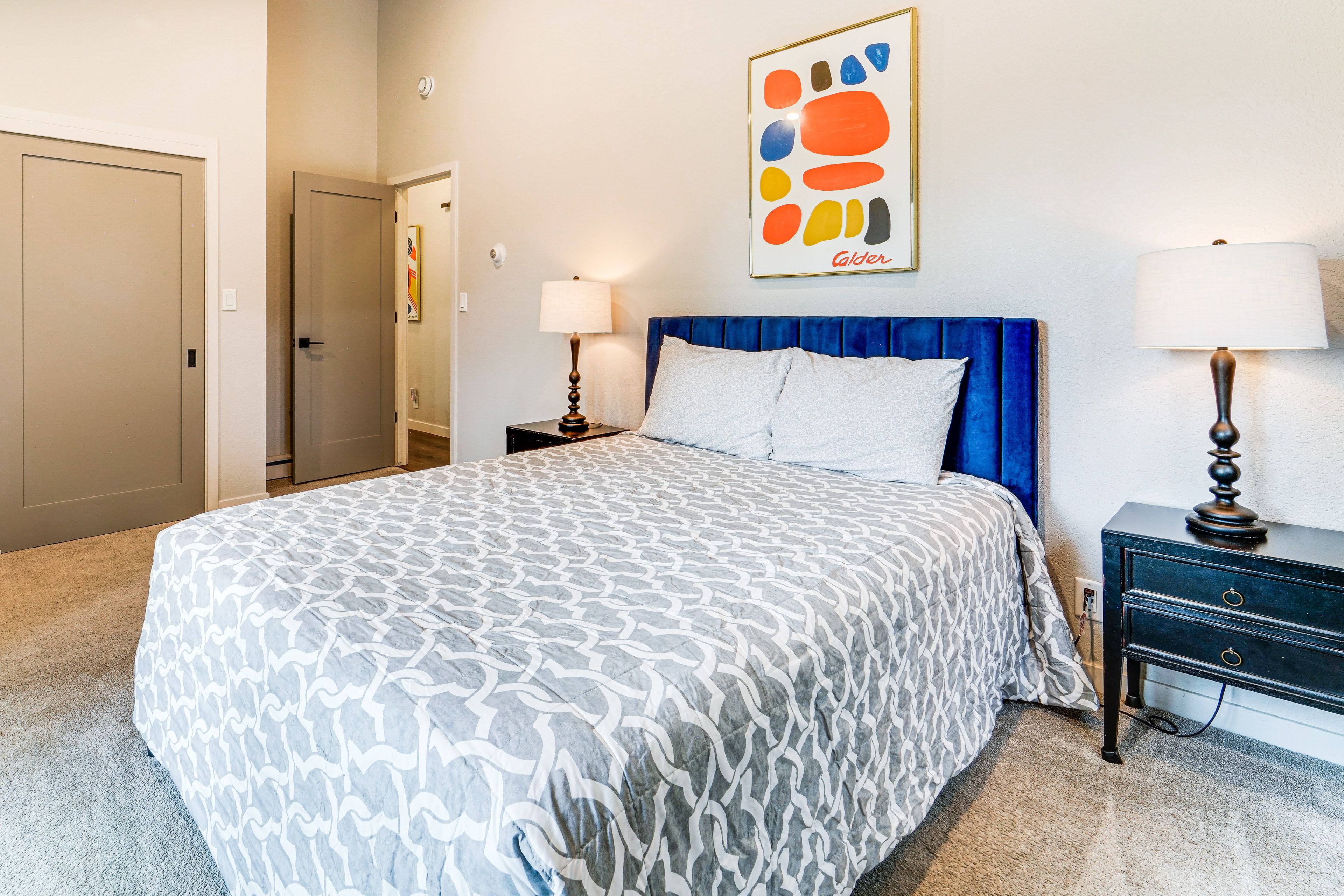 Bedroom 1 | Queen Bed | Main Floor | Linens Provided | Deck Access