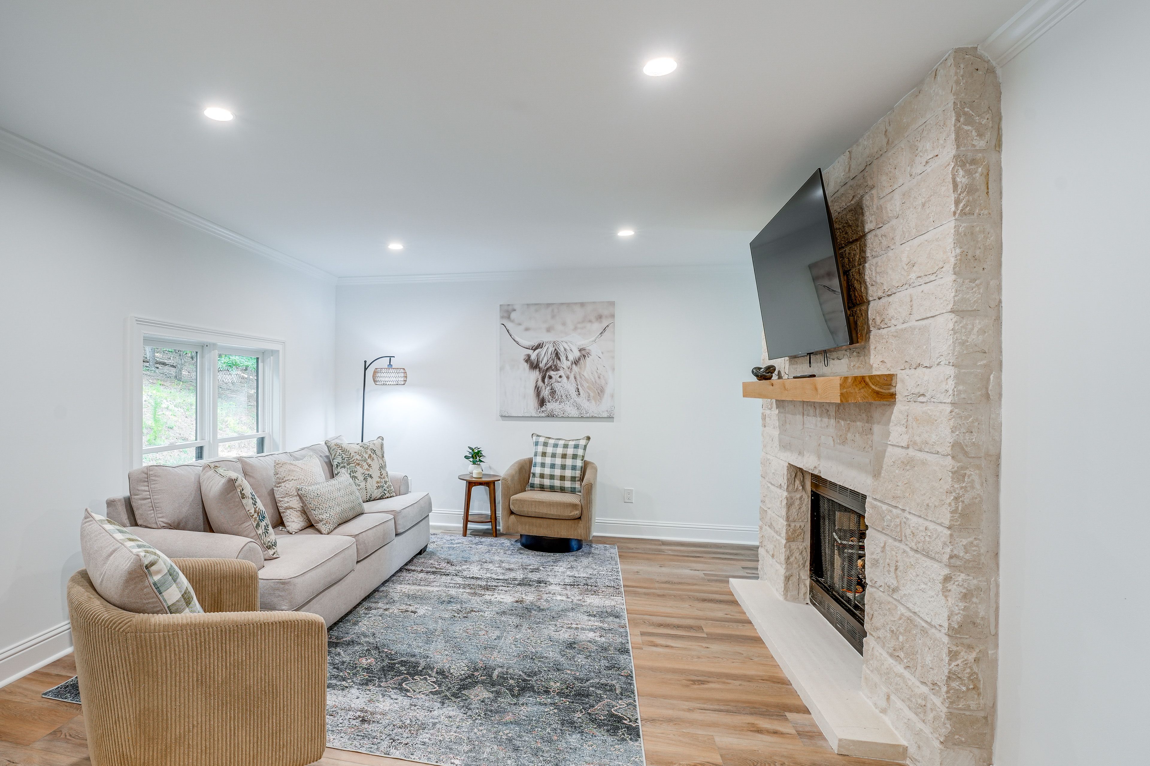 Den | Main Floor | Gas Fireplace | Smart TV