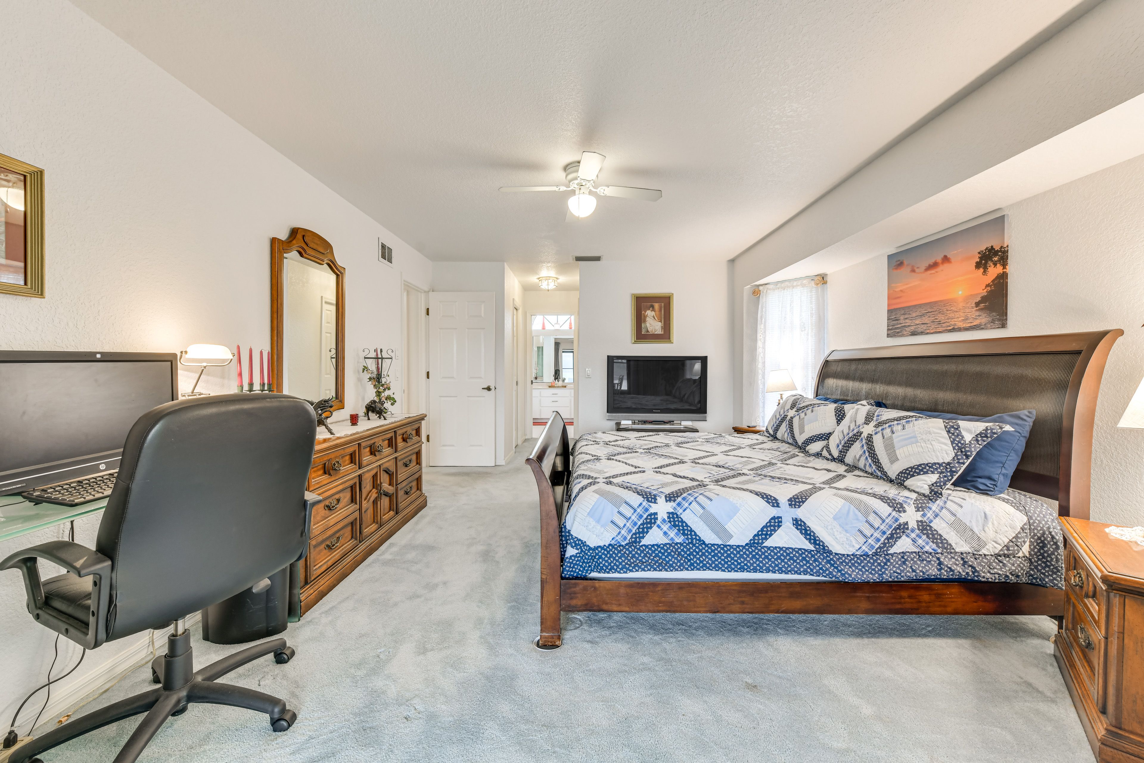 Bedroom 1 | King Bed | Linens Provided | Smart TV | Desk