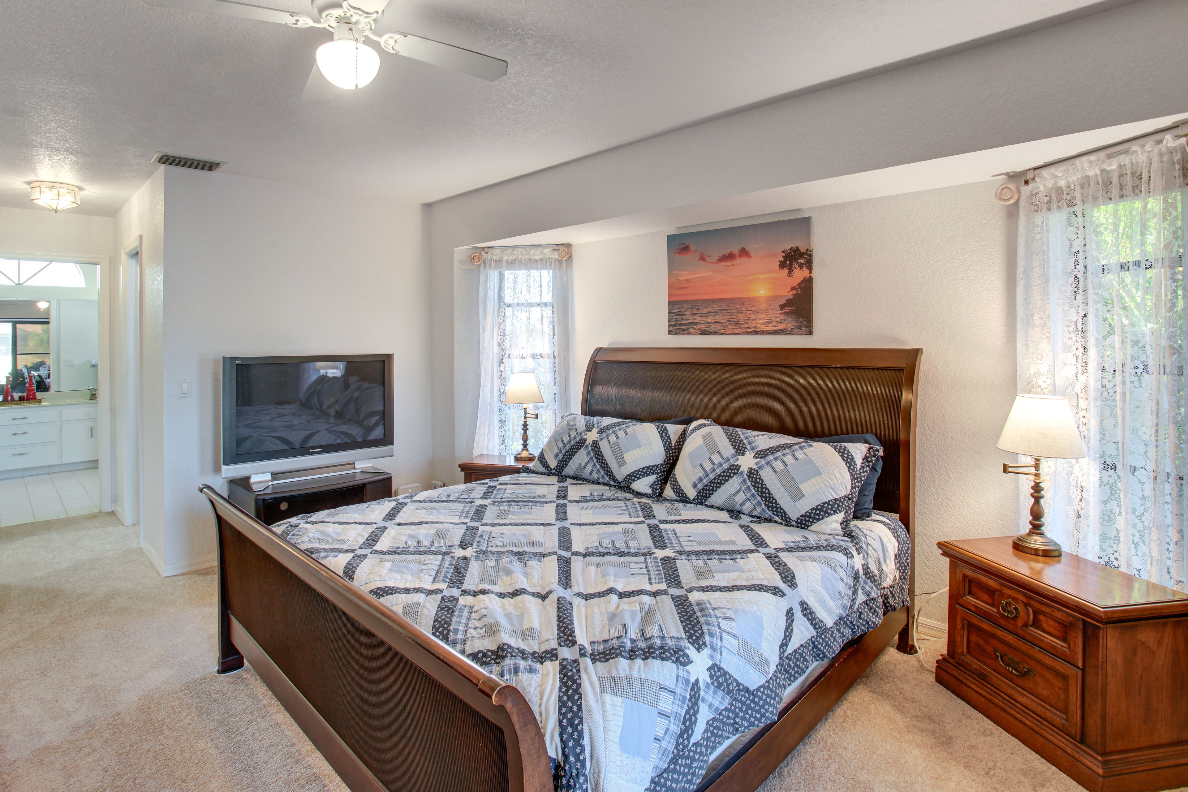 Bedroom 1 | King Bed | Linens Provided | Smart TV | Desk