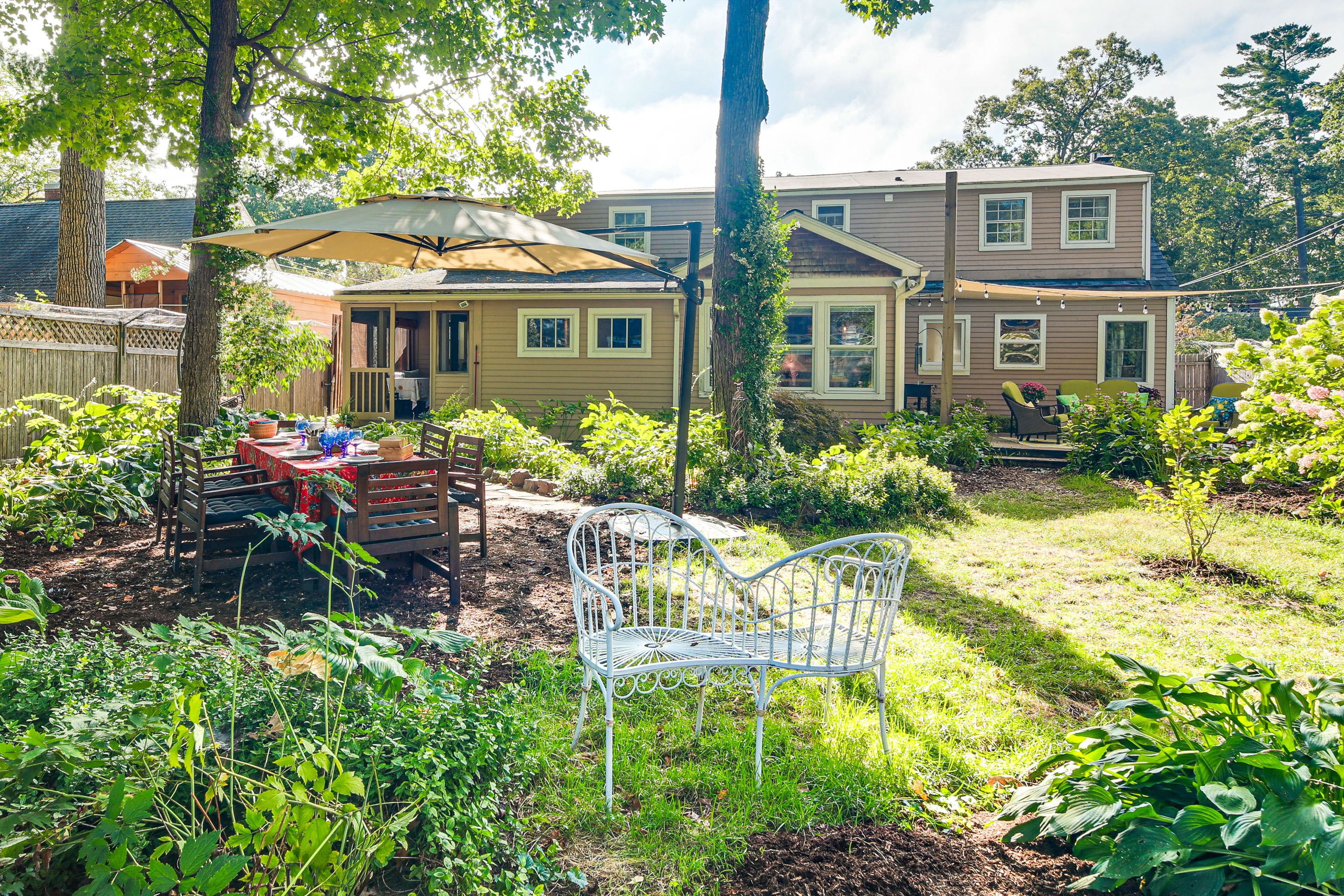 Fenced Backyard | Seating & Dining Areas | Electric Grill