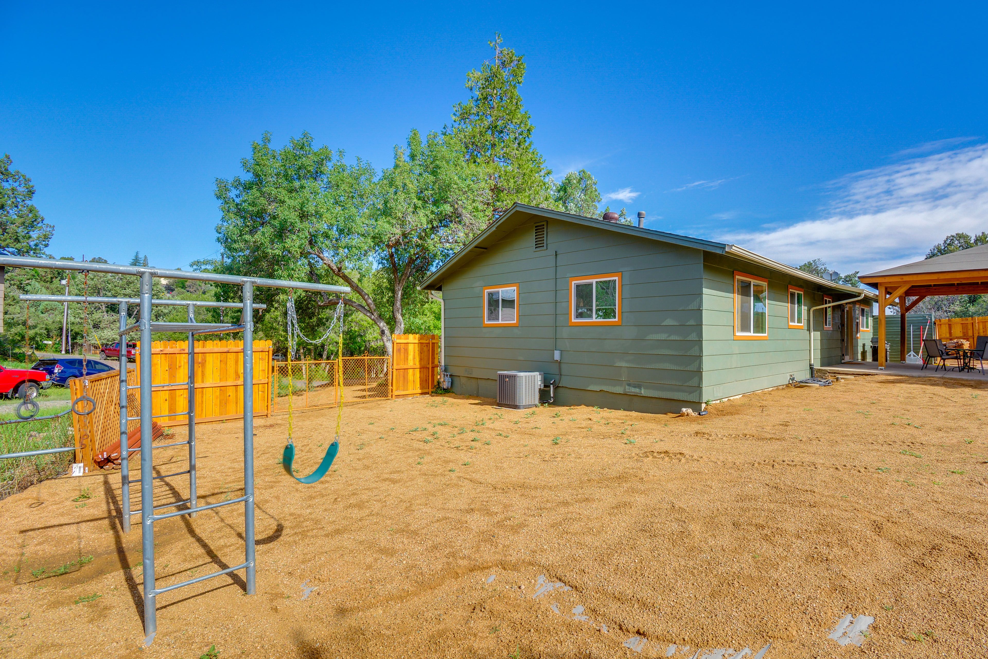 Fenced Backyard | Kids' Playset | Gazebo w/ Outdoor Dining | Gas Grill