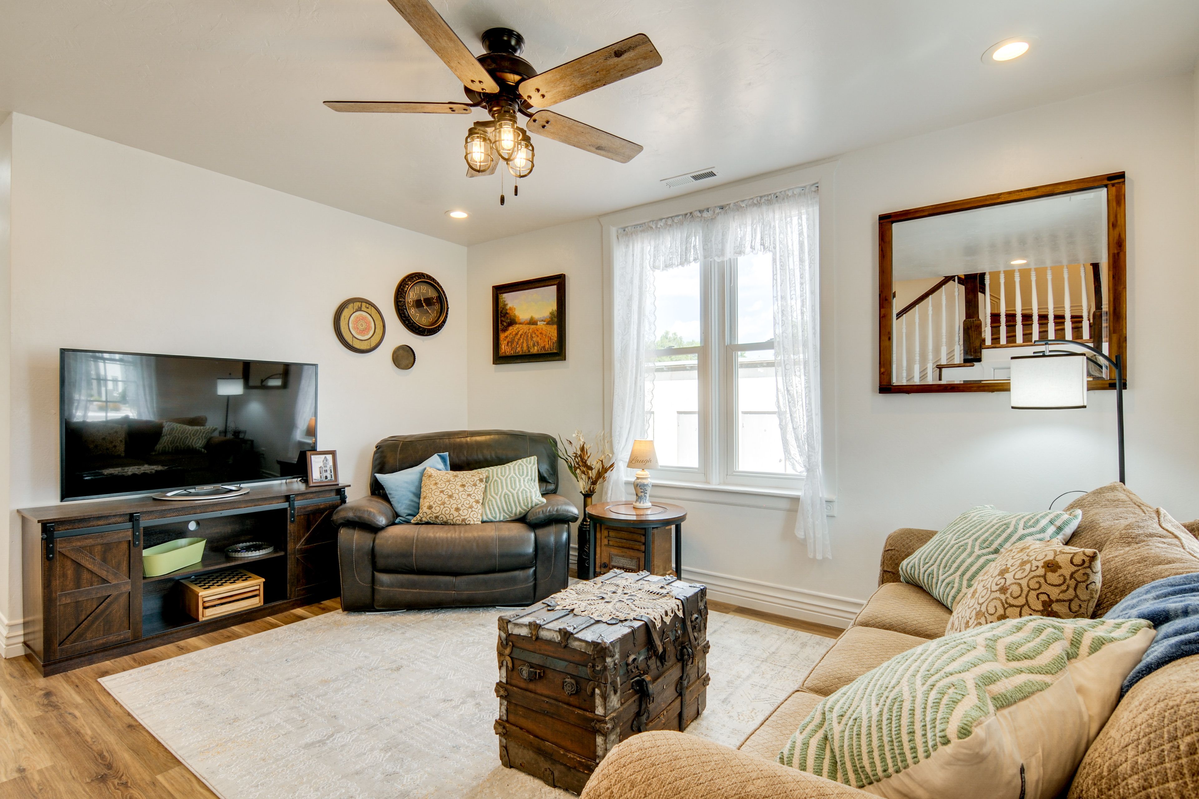 Living Room | 2-Story Home | Central A/C & Heating