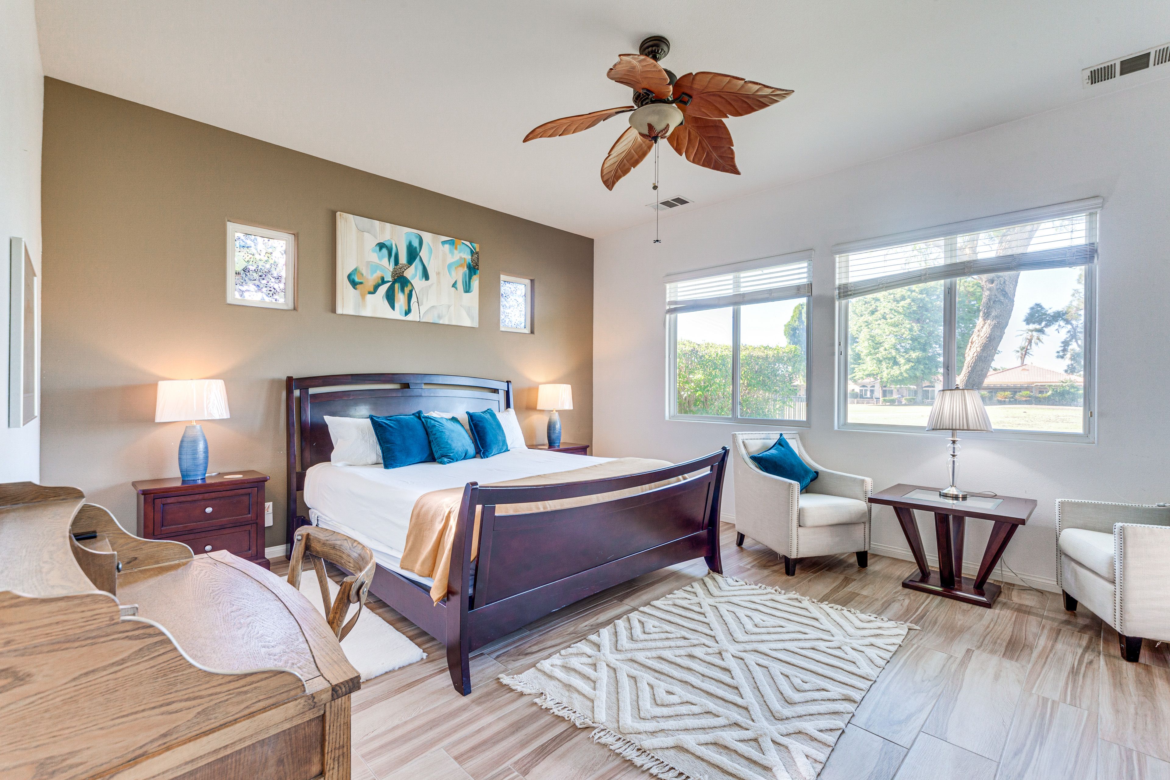 Bedroom Suite 1 | Adjustable California King Bed | Desk | Smart TV